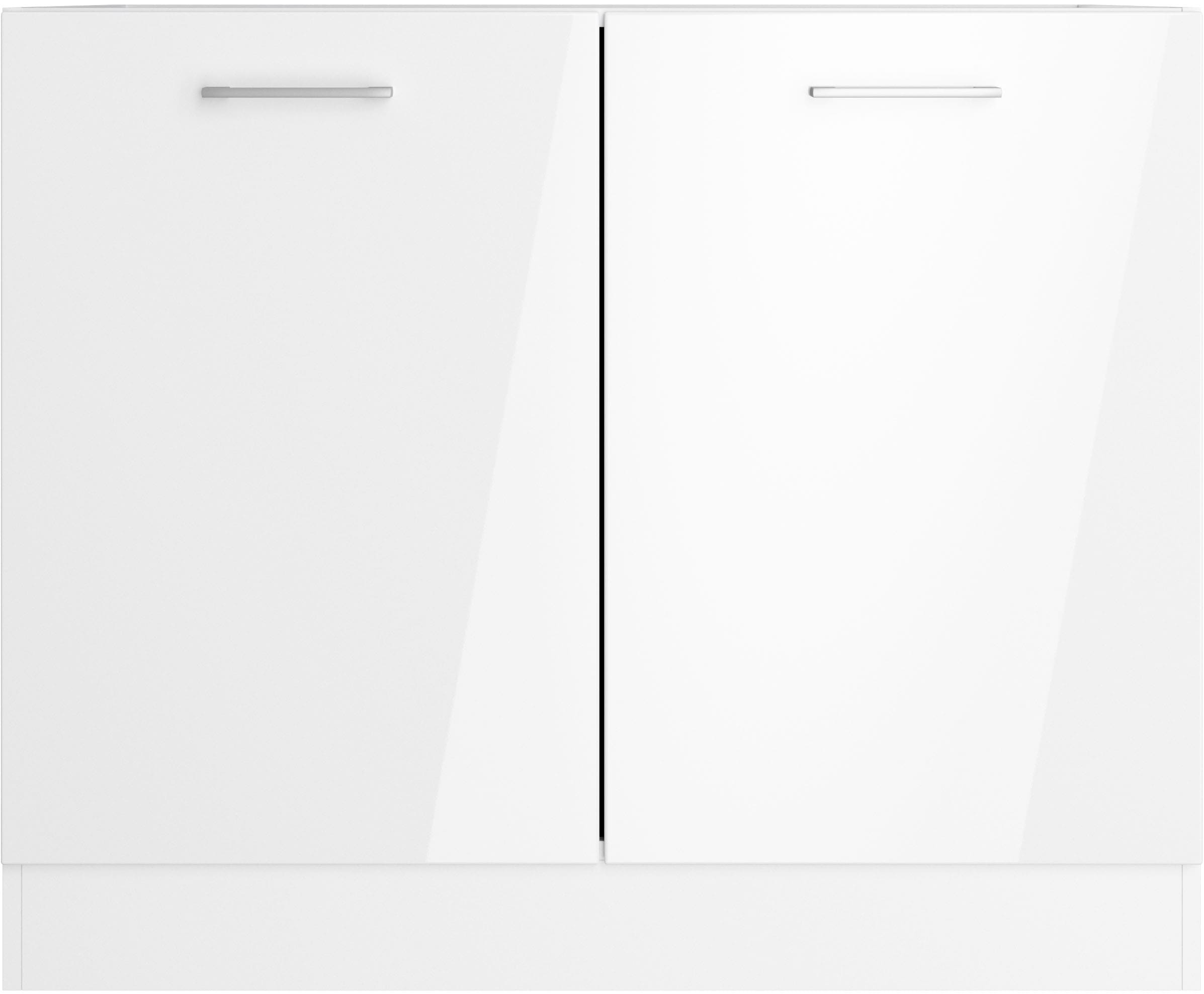 KOCHSTATION Spülenschrank »KS-Milan«, HELD Möbel, Spülenschrank 100 cm, matte oder hochglänzende Fronten