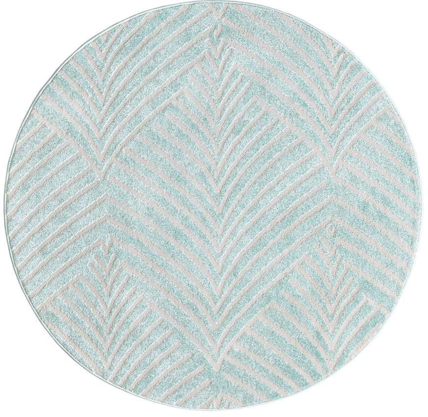 Thumbnail - Carpet City Teppich "Friseé-Teppich FANCY 648" rechteckig 12 mm Höhe Kurzflor,3D-Optik,Kreisförmiges Muster, Wohnzimmer,...