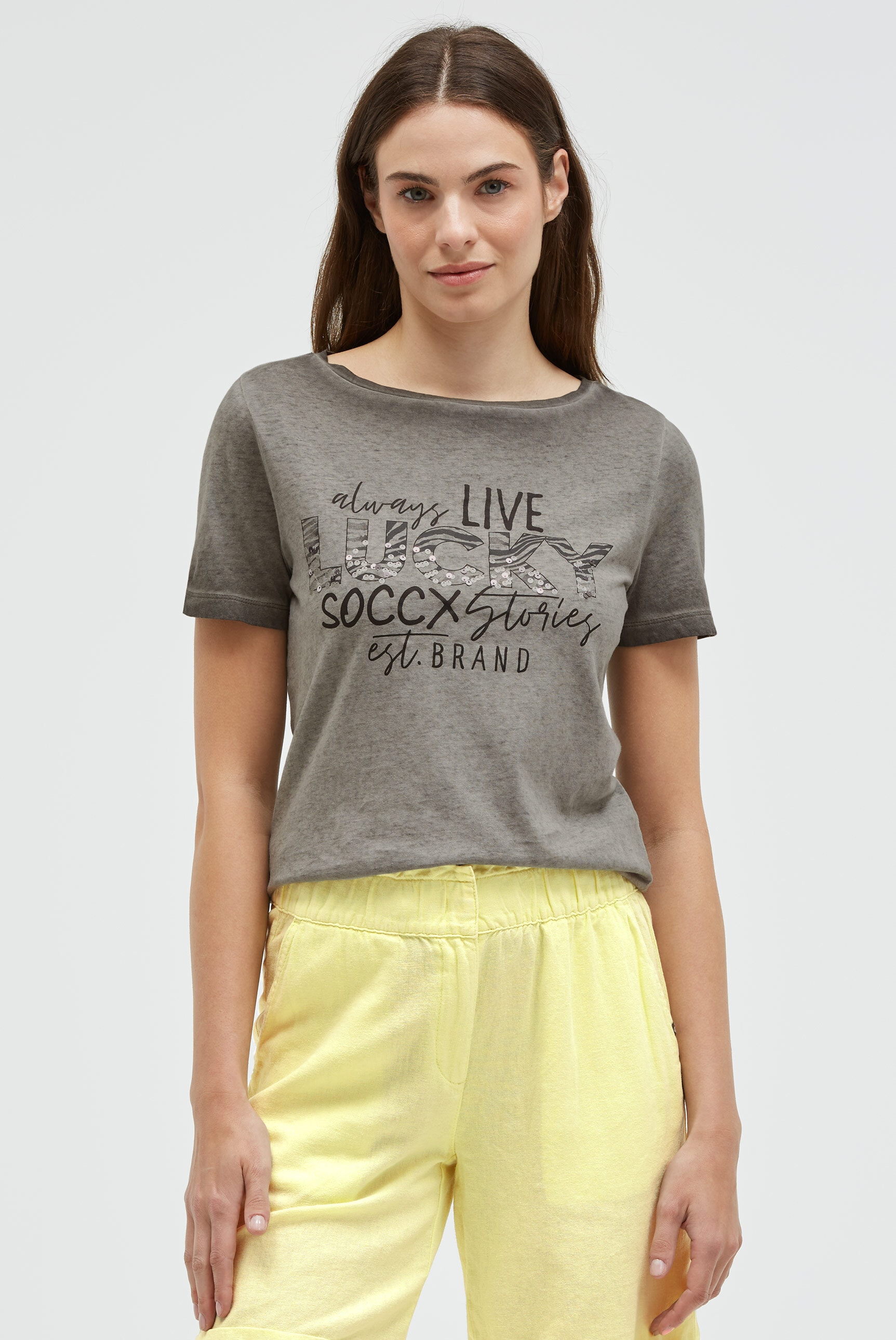 SOCCX Rundhalsshirt aus Baumwolle günstig online kaufen