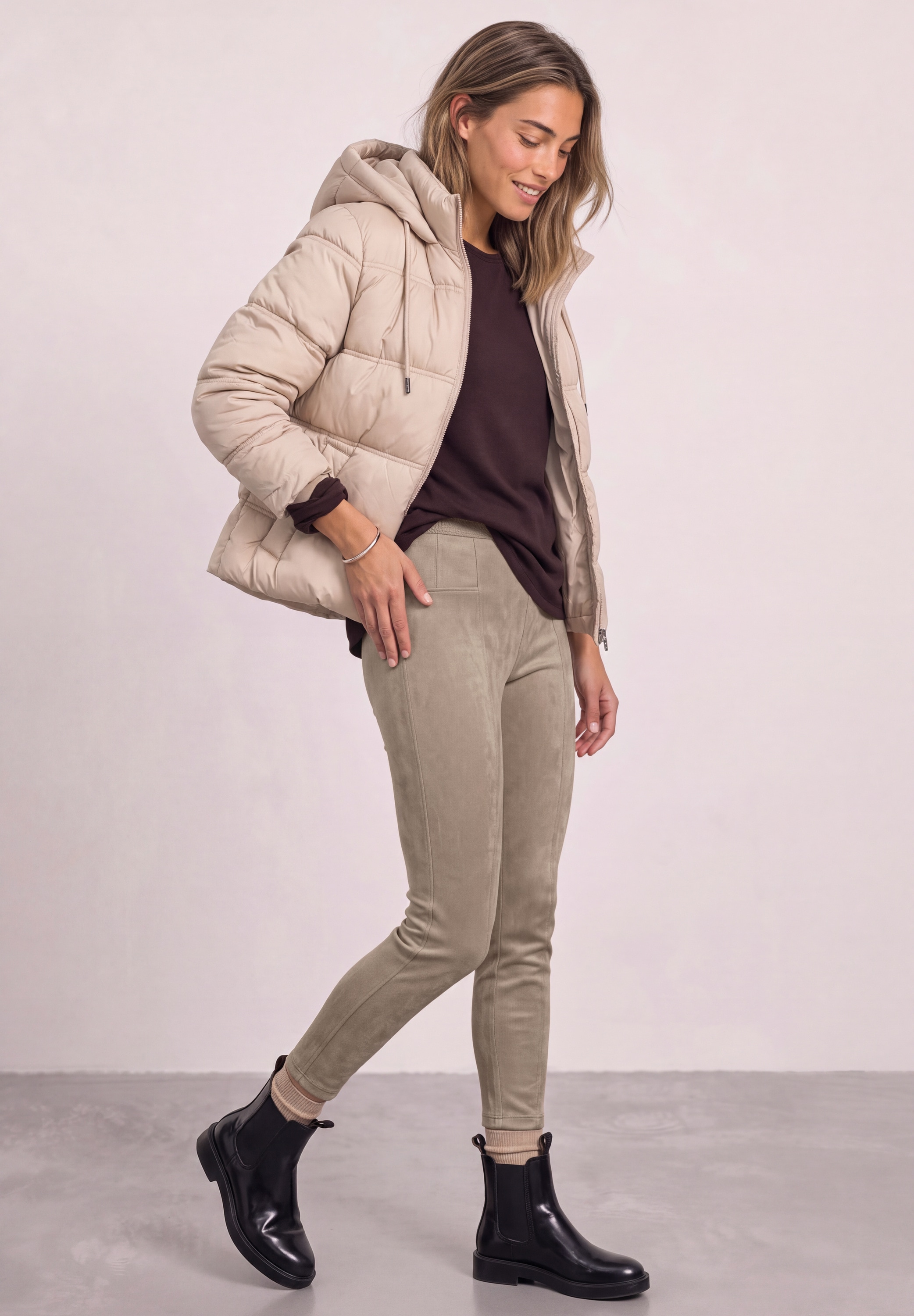 STREET ONE Stoffhose »Style Hope«  Skinny Leg Hose aus Velours