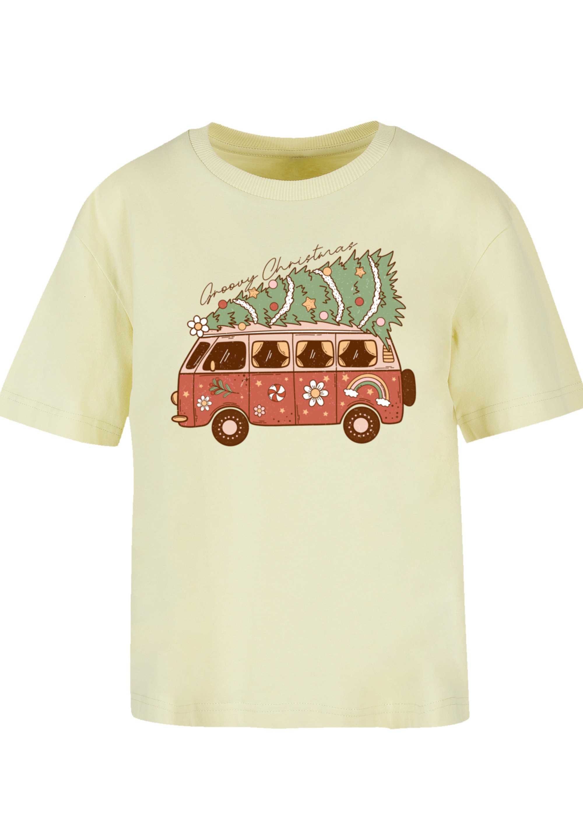 F4NT4STIC T-Shirt »Groovy Weihnachten Camper Van«, Premium Qualität, Weihnachts-Kollection