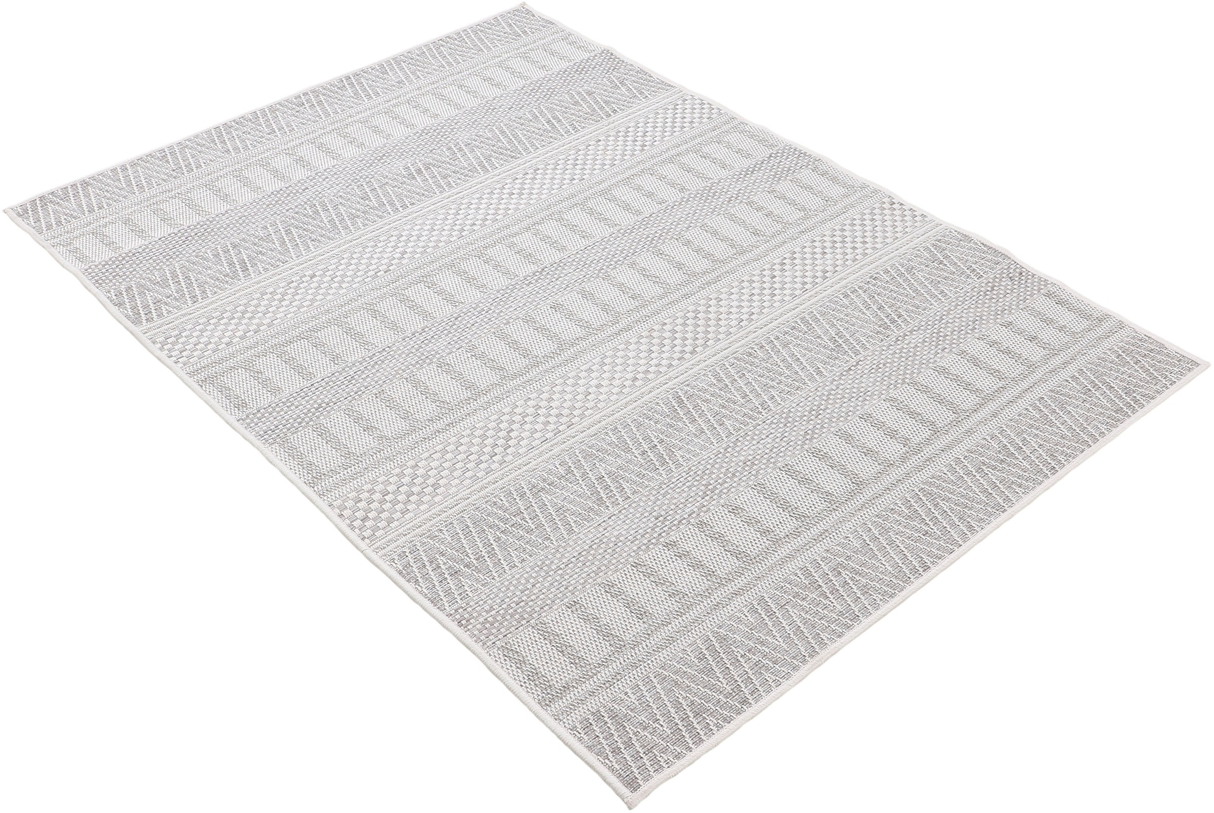 carpetfine Teppich »Boho 100«, rechteckig, 4 mm Höhe, robustes Flachgewebe, Sisal Optik, UV-beständig, Außenbereich