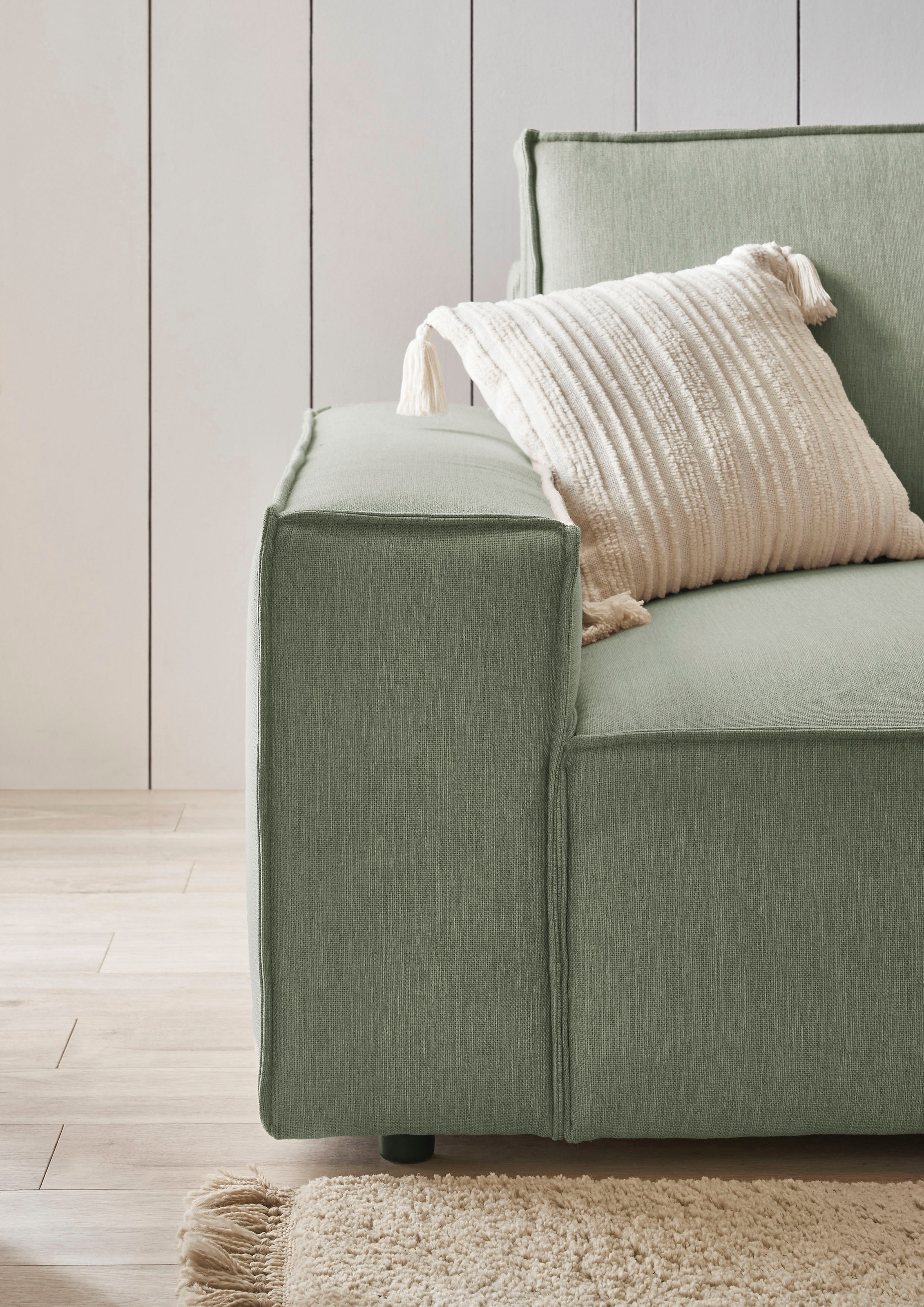 Home affaire Polsterecke »NEU: SHERWOOD XXL tief, L-Form mit Schlaffunktion, Big-Sofa mit Hocker«, (Set, 2 St.), stellbar zum Schlafsofa (Krokodilverbinder), Cord, Leinenoptik