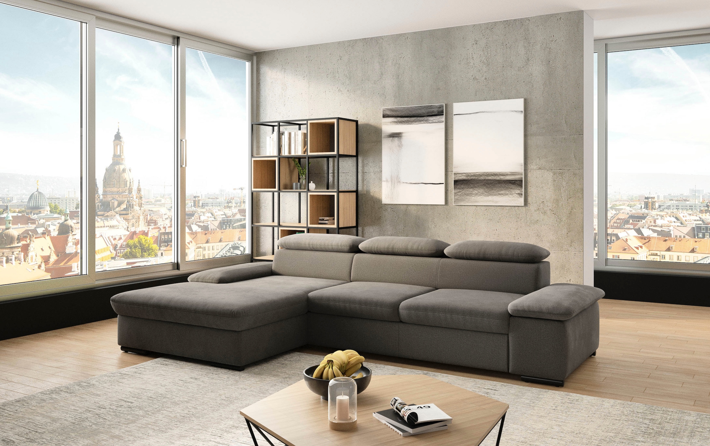 sit&more Ecksofa »Alcudia L-Form«, wahlweise mit Bettfunktion