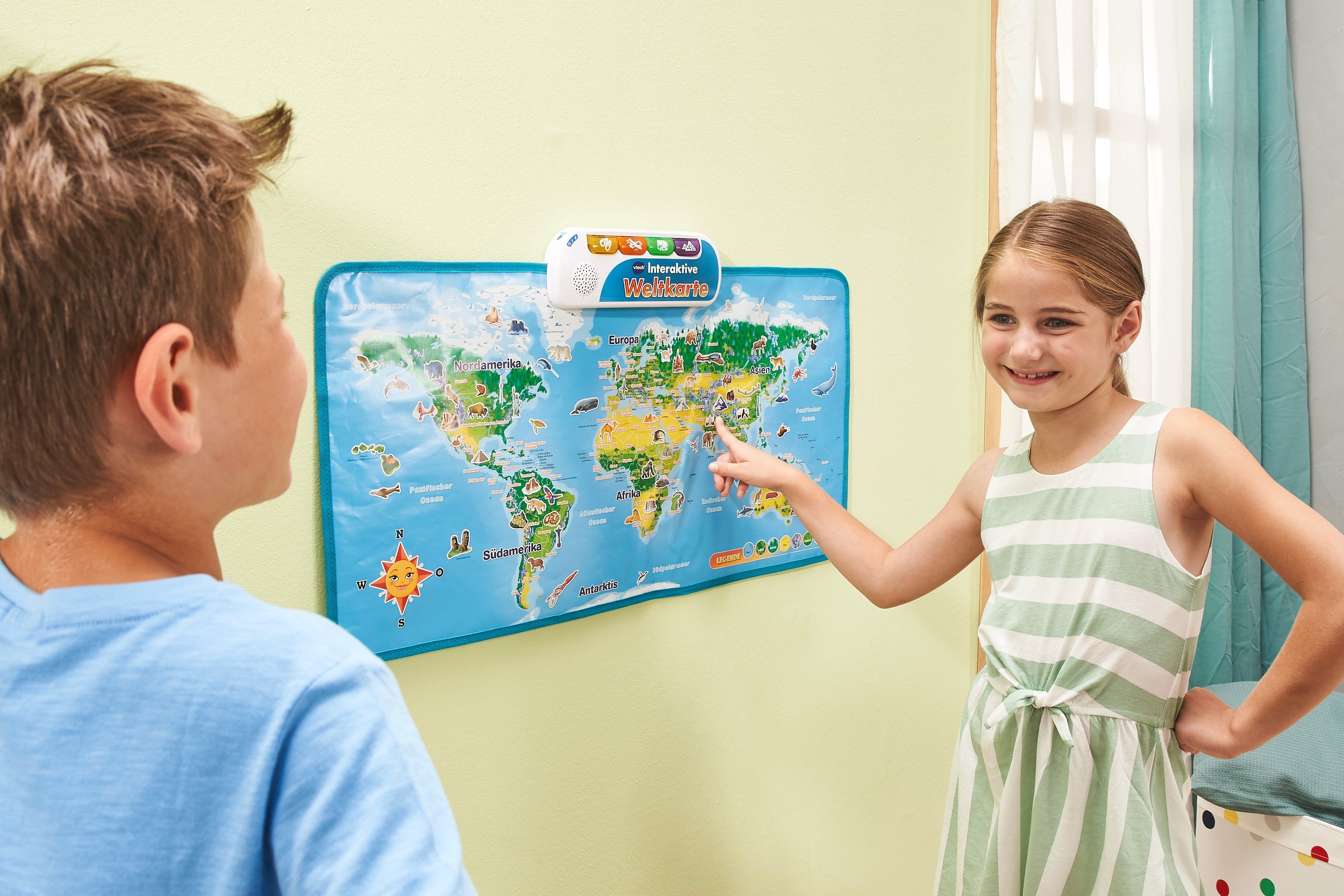 Vtech® Lernspielzeug »School & Go, Interaktive Weltkarte«, für Boden und Wand