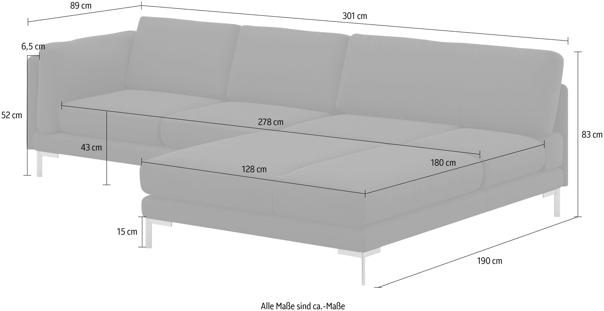 machalke® Ecksofa »vivien, L-Form«