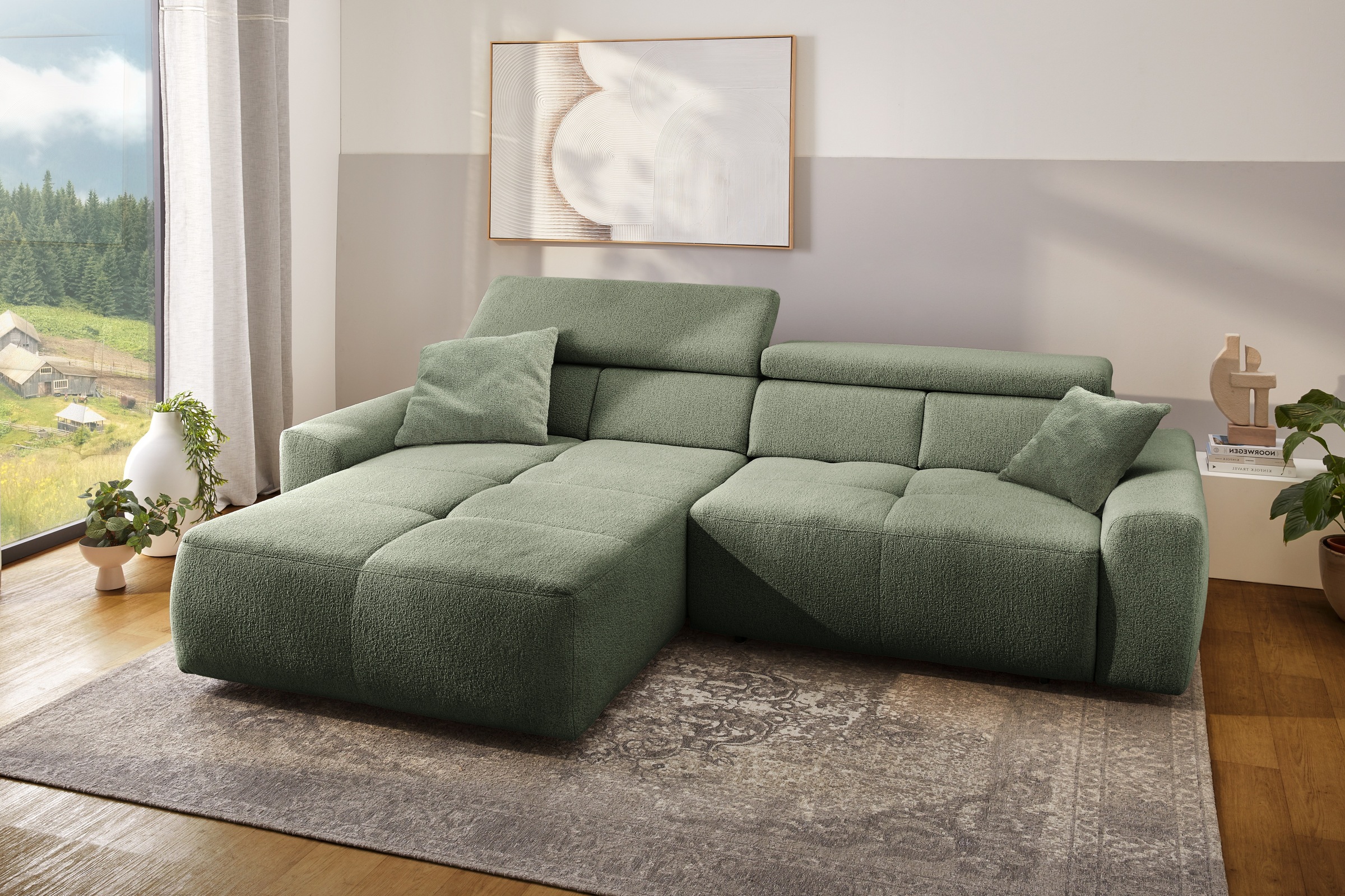 Jockenhöfer Gruppe Ecksofa "Unos L-Form, B: 299 cm, mit 60 cm elektr. Sitzt günstig online kaufen