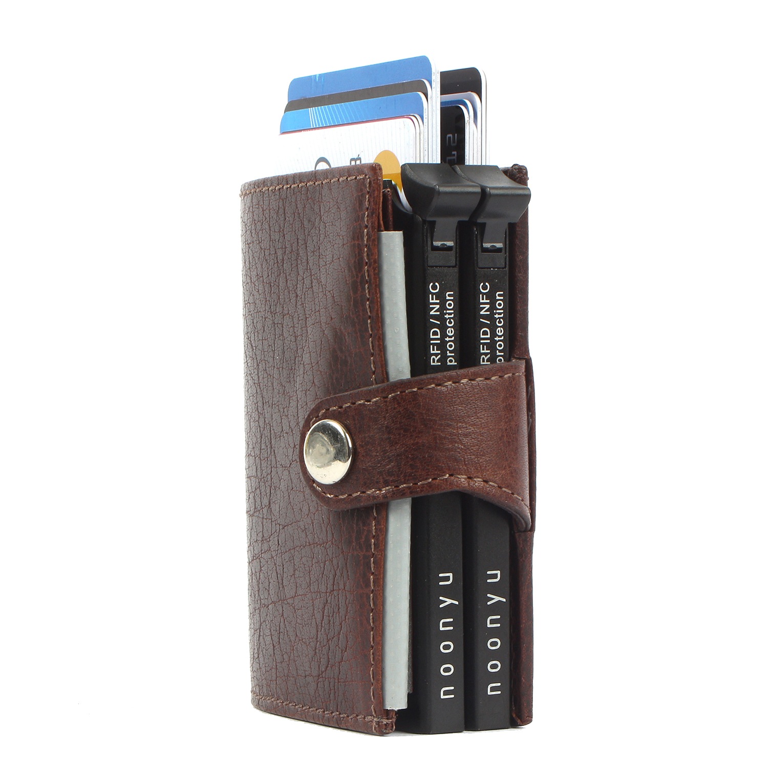 Margelisch Mini Geldbörse »noonyu double leather«, RFID Kreditkartenbörse aus Upcycling Leder