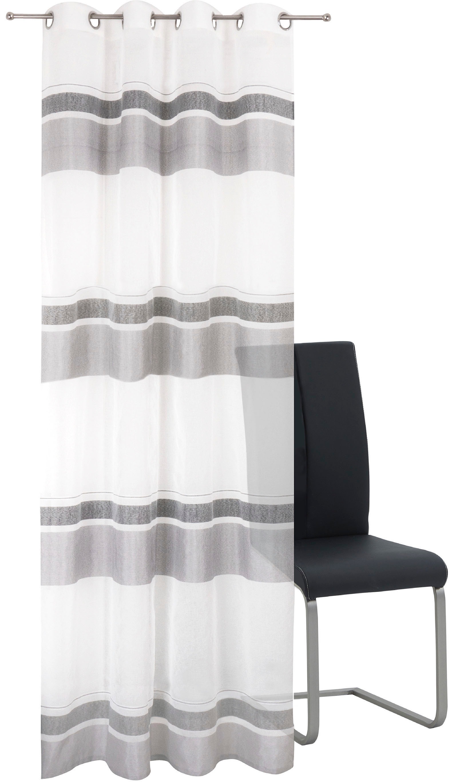 decolife Gardine "Vilmar" Ösen 1 Stk. tlg. mit schmalen und breiten Streife günstig online kaufen