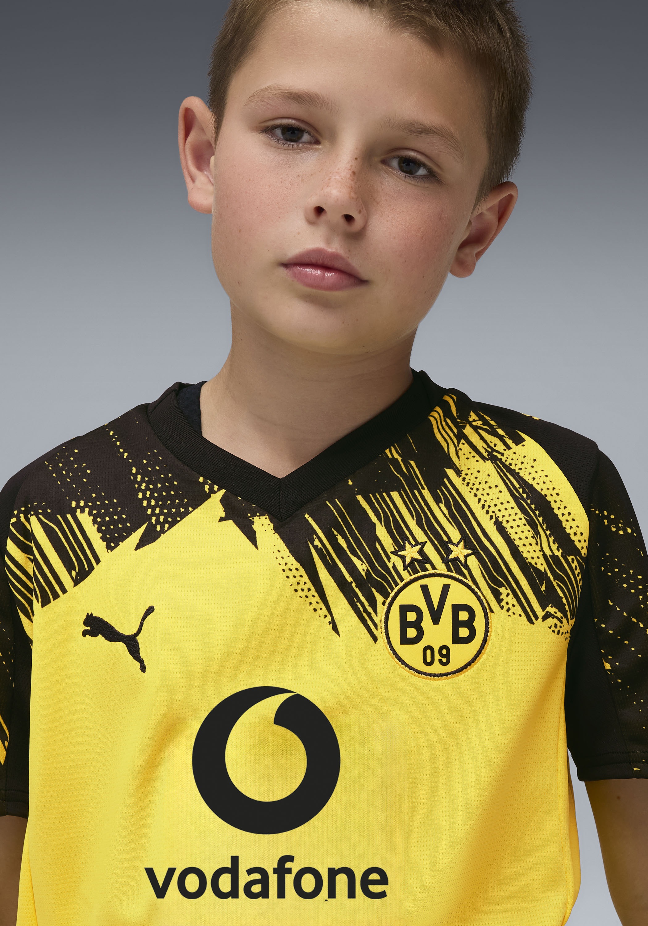 PUMA Fußballtrikot »BVB HOME JERSEY REPLICA JR WITH SPONSOR« für Fußball, aus Polyester, ohne Kapuze, sportlicher Stil