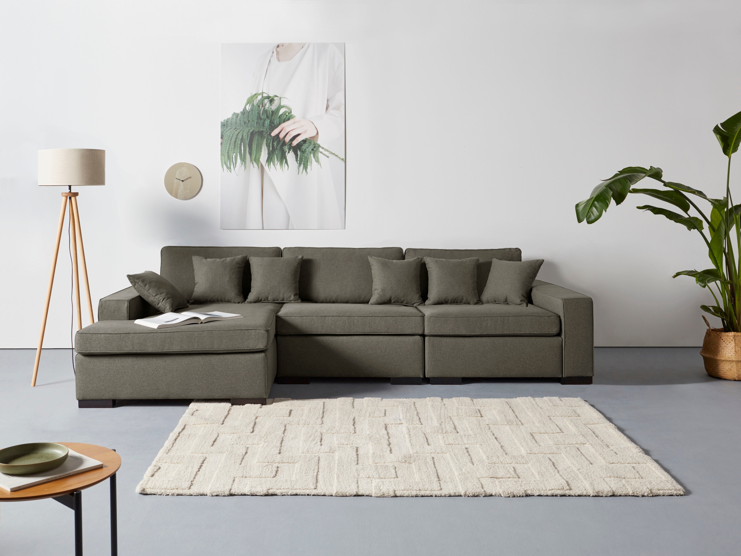 Guido Maria Kretschmer Home&Living Ottomane "Skara L-Form", Lounge-Sofa mit Federkernpolsterung, in vielen Bezugsvariant