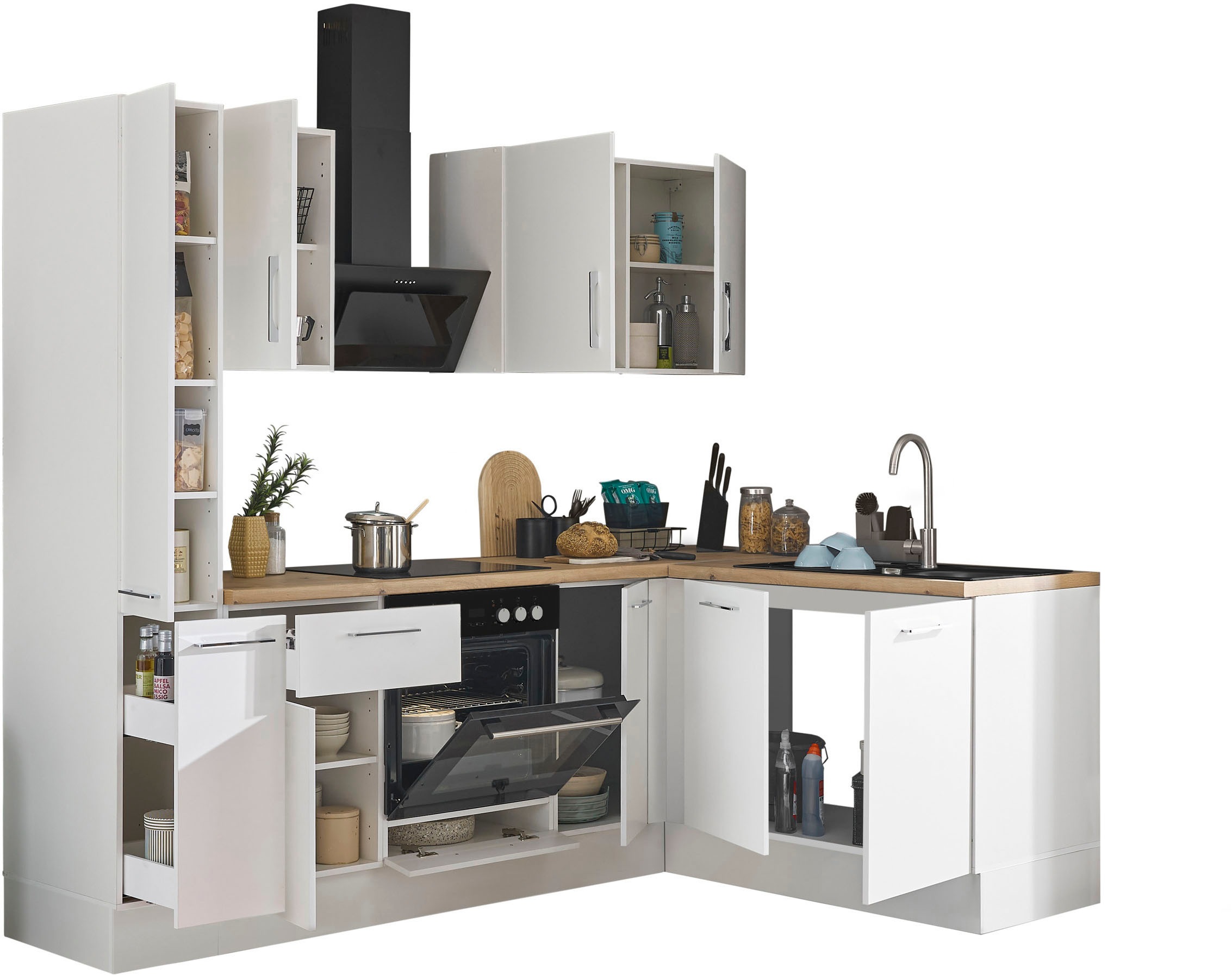 BASIC by Balculina Winkelküche »Turin«, Stellbreite 240x175 cm, wahlweise mit E-Geräten