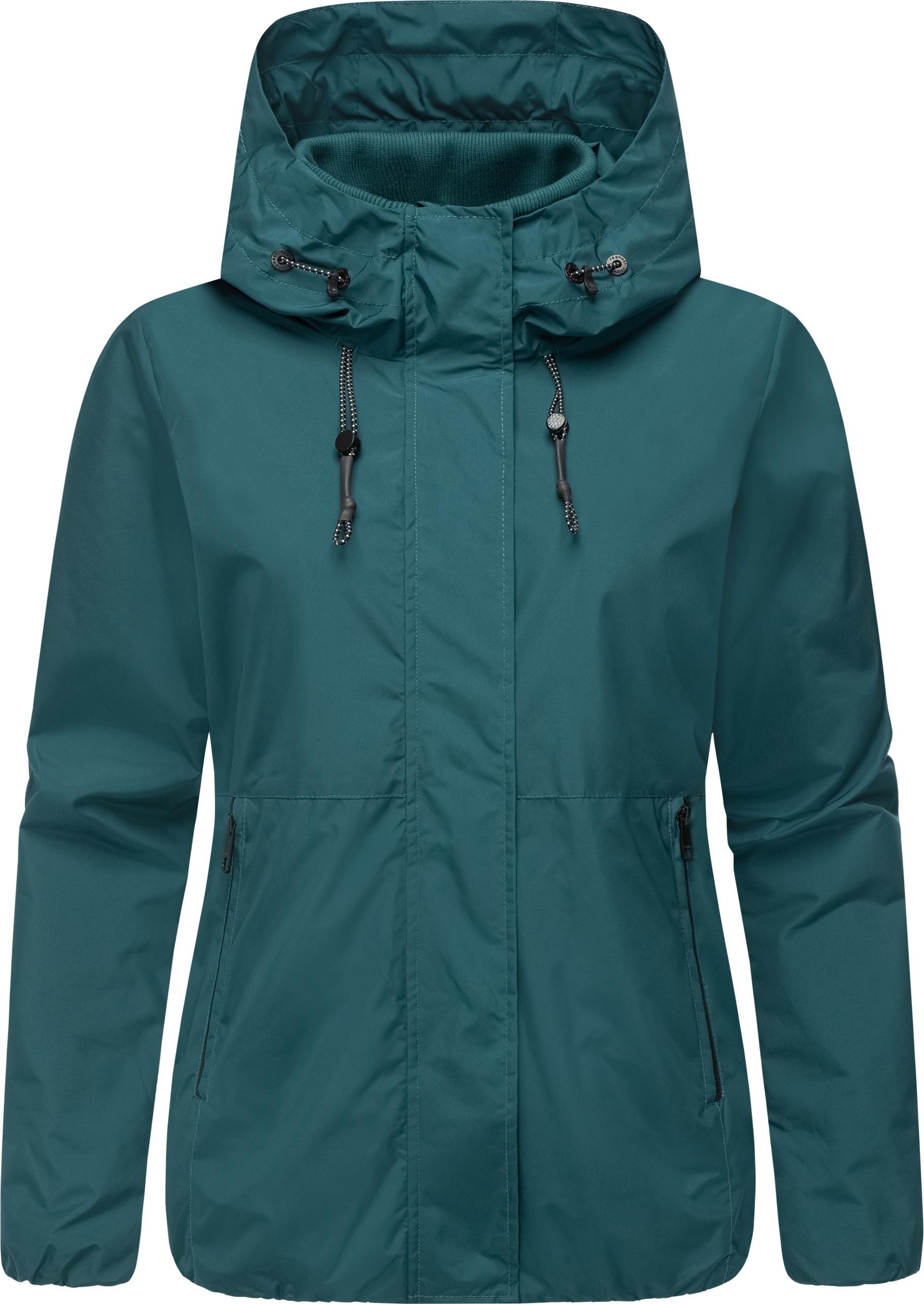 Outdoorjacke RAGWEAR "Sunniva Light", Damen, Gr. XL (42), blau (ocean), Obermaterial: 100% Polyester; Innenfutter: 100% Polyester, Basic, lässig geschnitten hüftbedeckend, hoch geschlossener Ausschnitt, Ärmel ohne Ärmelschlitz elastischer Bund mit innenli