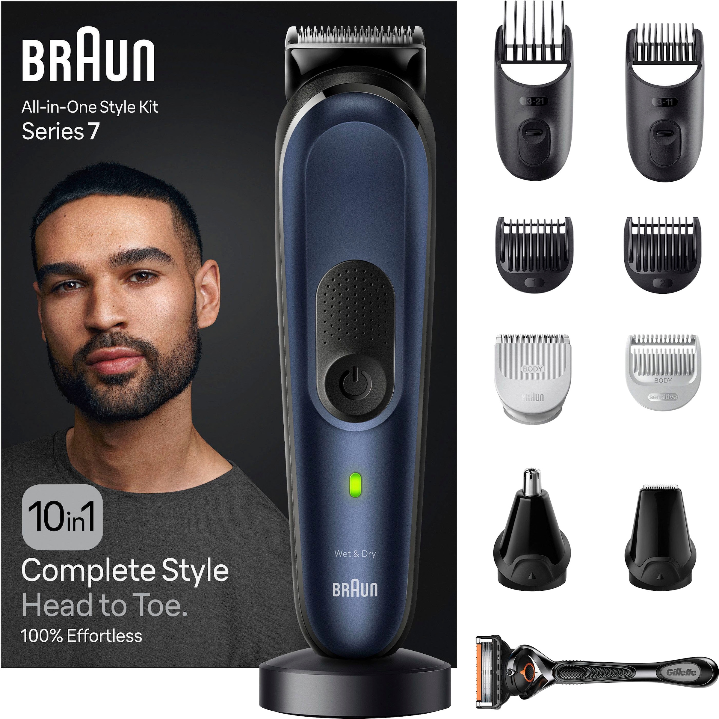 Braun Haarschneider »All-In-One Styling Set MGK7421«, Wasserdicht, 10-in-1 Barttrimmer