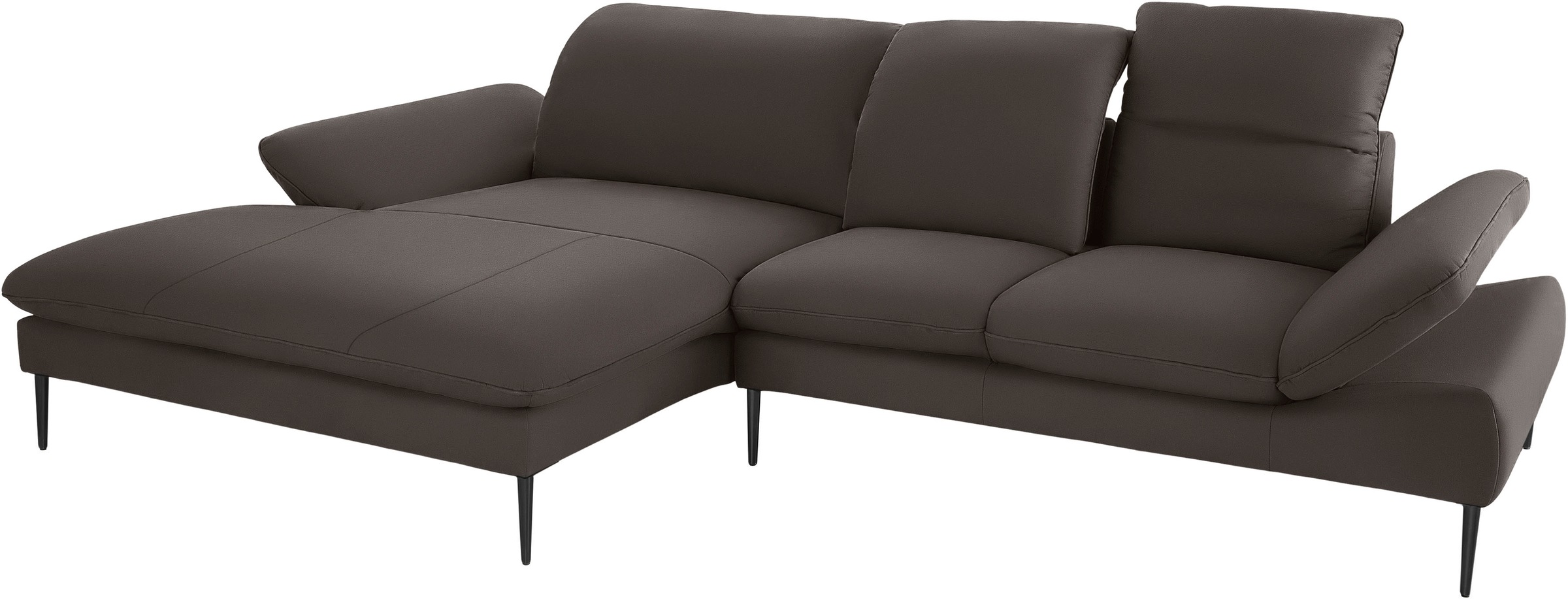 W.SCHILLIG Ecksofa »enjoy&MORE, Designsofa, elegant und bequem, L-Form«, Sitztiefenverstellung, Füße schwarz pulverbeschichtet, Breite 310 cm