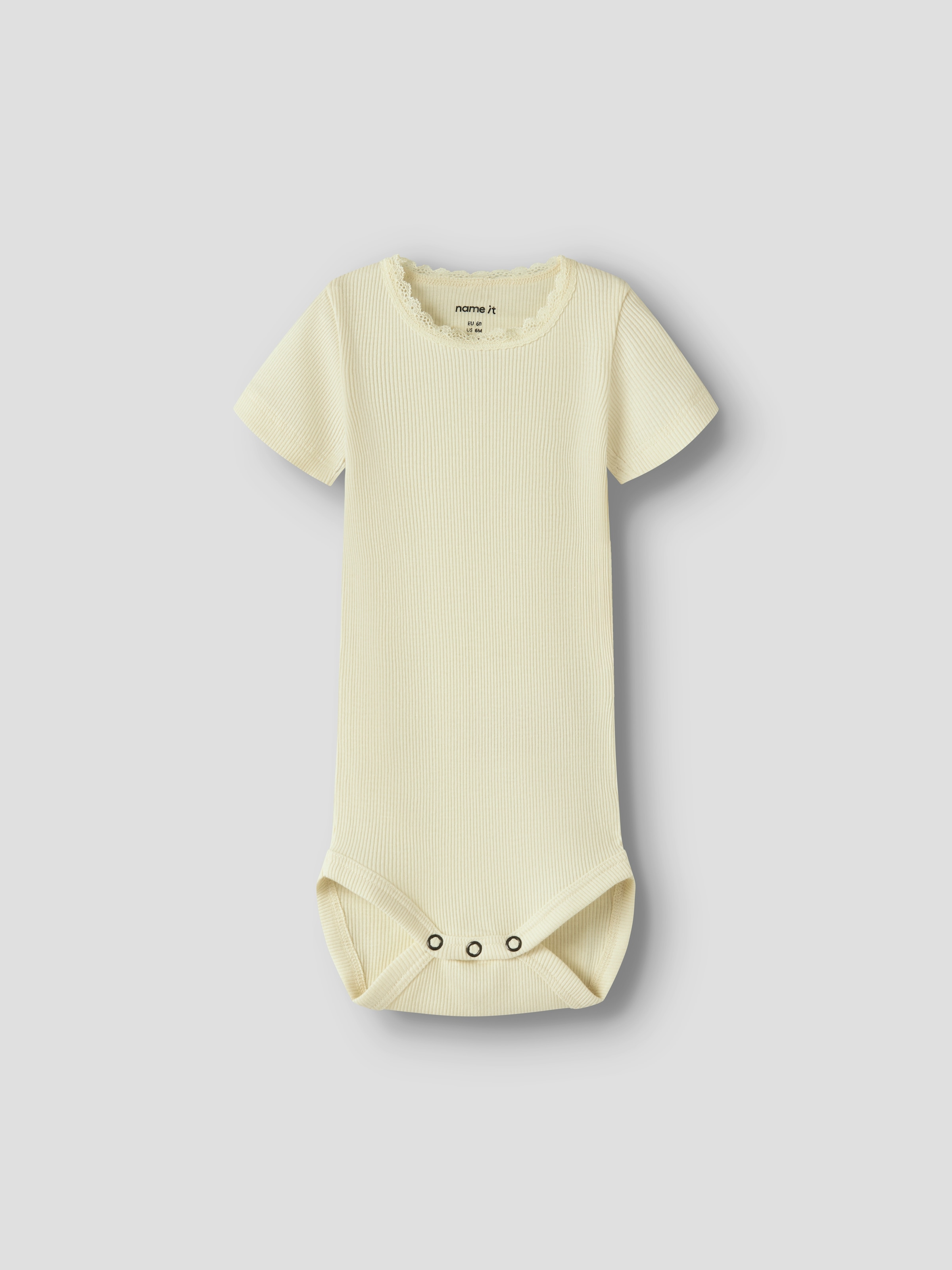 Kurzarmbody NAME IT "NBFKAB SS BODY NOOS", Jungen, Gr. 68, N-Gr, pear sorbet, Rippware, Obermaterial: 57% Baumwolle, 38% Modal, 5% Elasthan, unifarben, regular fit normal, Rundhals, Bodys, Baumwollmischung, Kurzarm