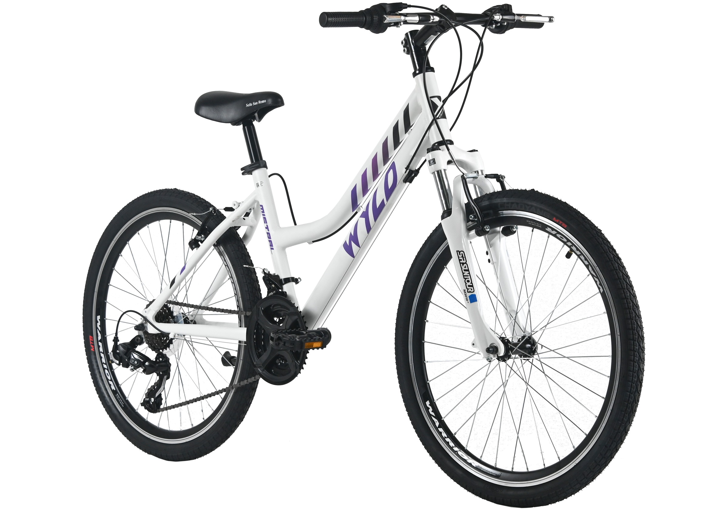 WYLD Kinderfahrrad »Girls 24" Mistral Weiß 18 Gänge RH 38 cm - Ab 8 Jahre« 18 Gang Kettenschaltung