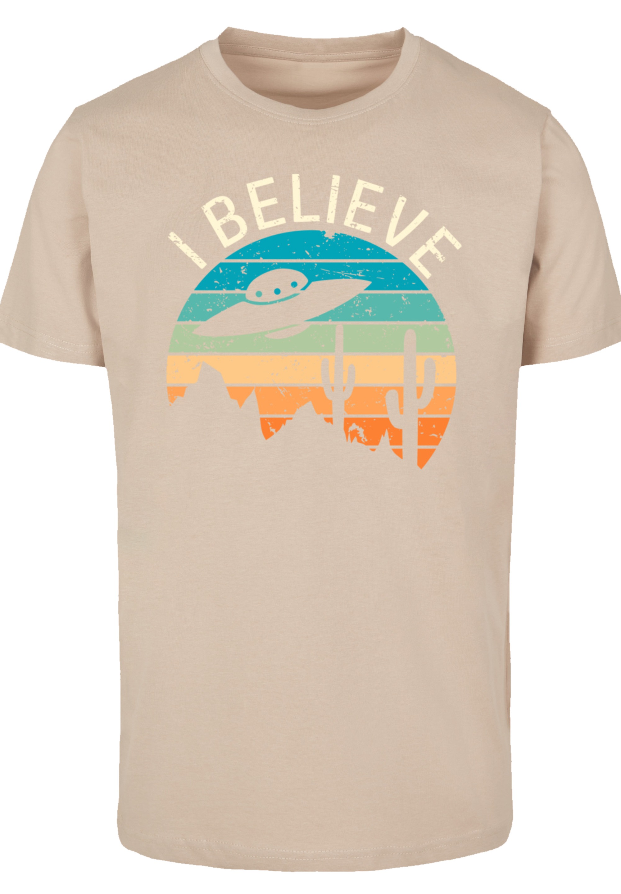 F4NT4STIC T-Shirt »I Believe UFO Alien Sonnenuntergang«, Premium Qualität