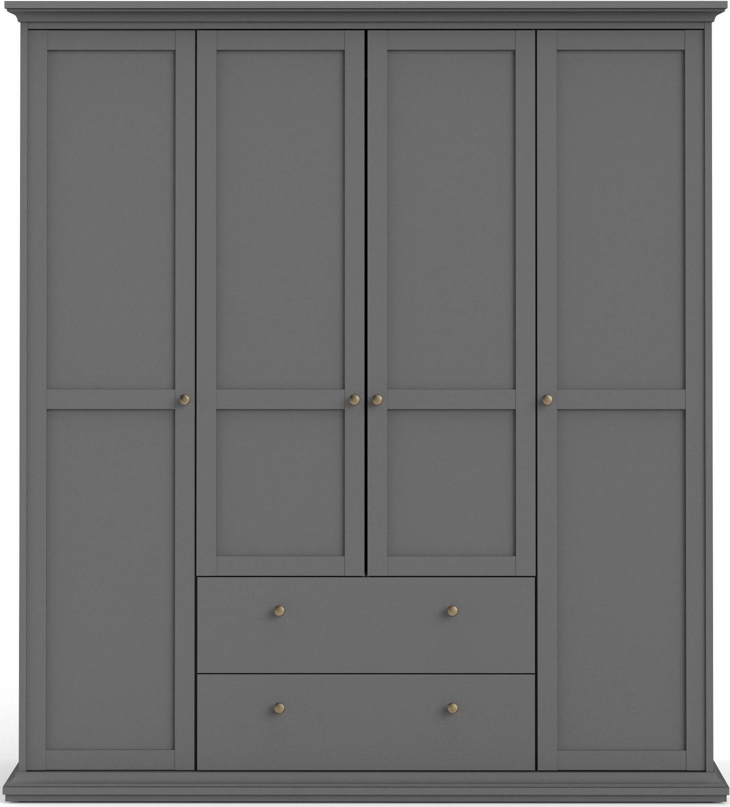 Thumbnail - Home affaire Kleiderschrank "Paris, Aufbewahrung Kasten Schrank Stauraum, mit Griffen, Landhausstil", mit 4 Türen, 11 Fa...