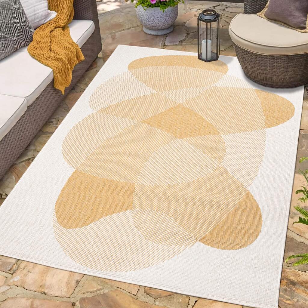 Carpet City Outdoorteppich "DUO RUG 5835", rechteckig, 5 mm Höhe, Wendeteppich Wetterfest In- & Outdoor, Balkon, Terrass