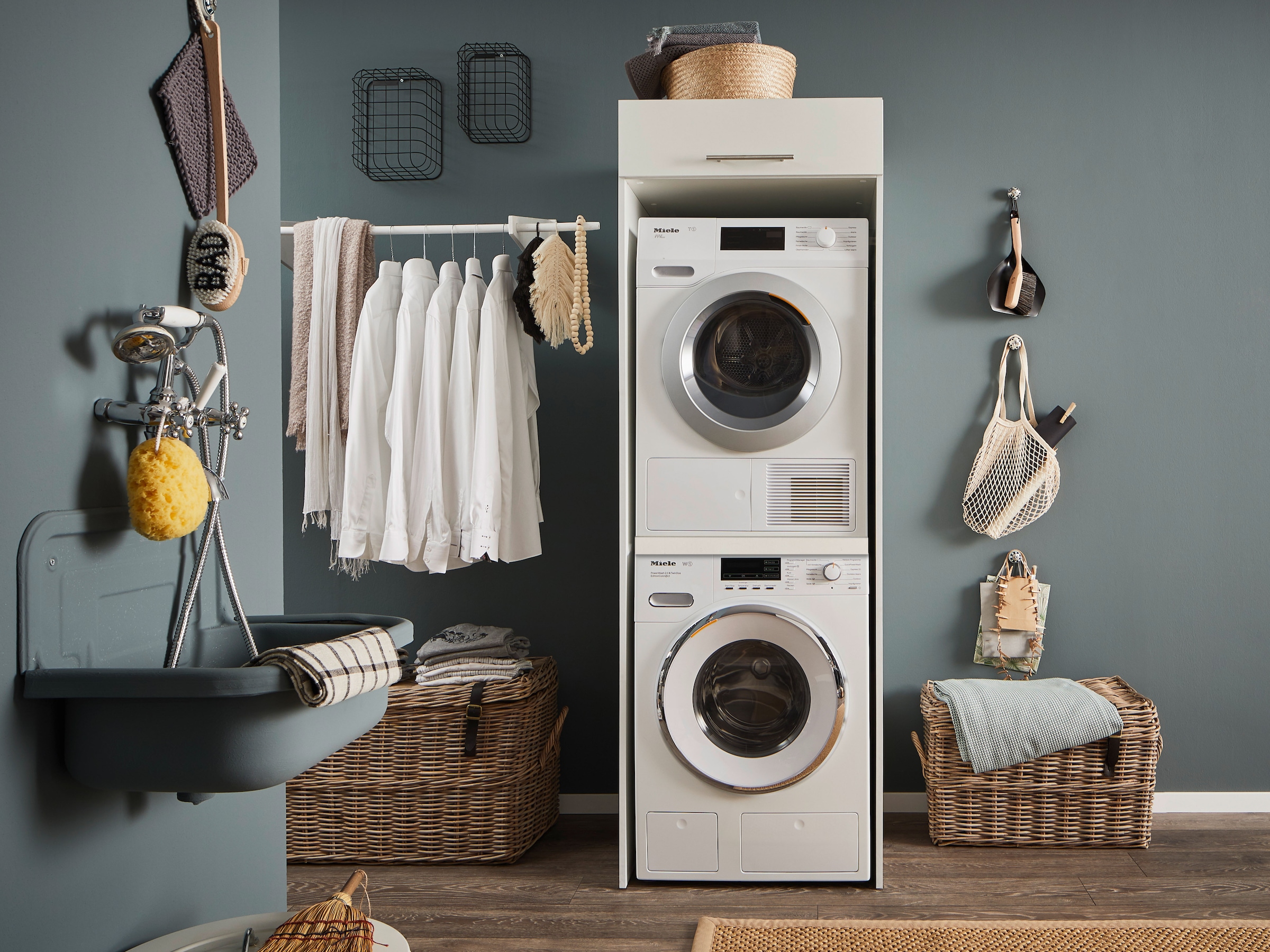 Laundreezy Waschmaschinenumbauschrank »LAUNDREEZY LDL« Topseller, Breite 67,5 cm, höhenverstellbare Füße, Soft-Close
