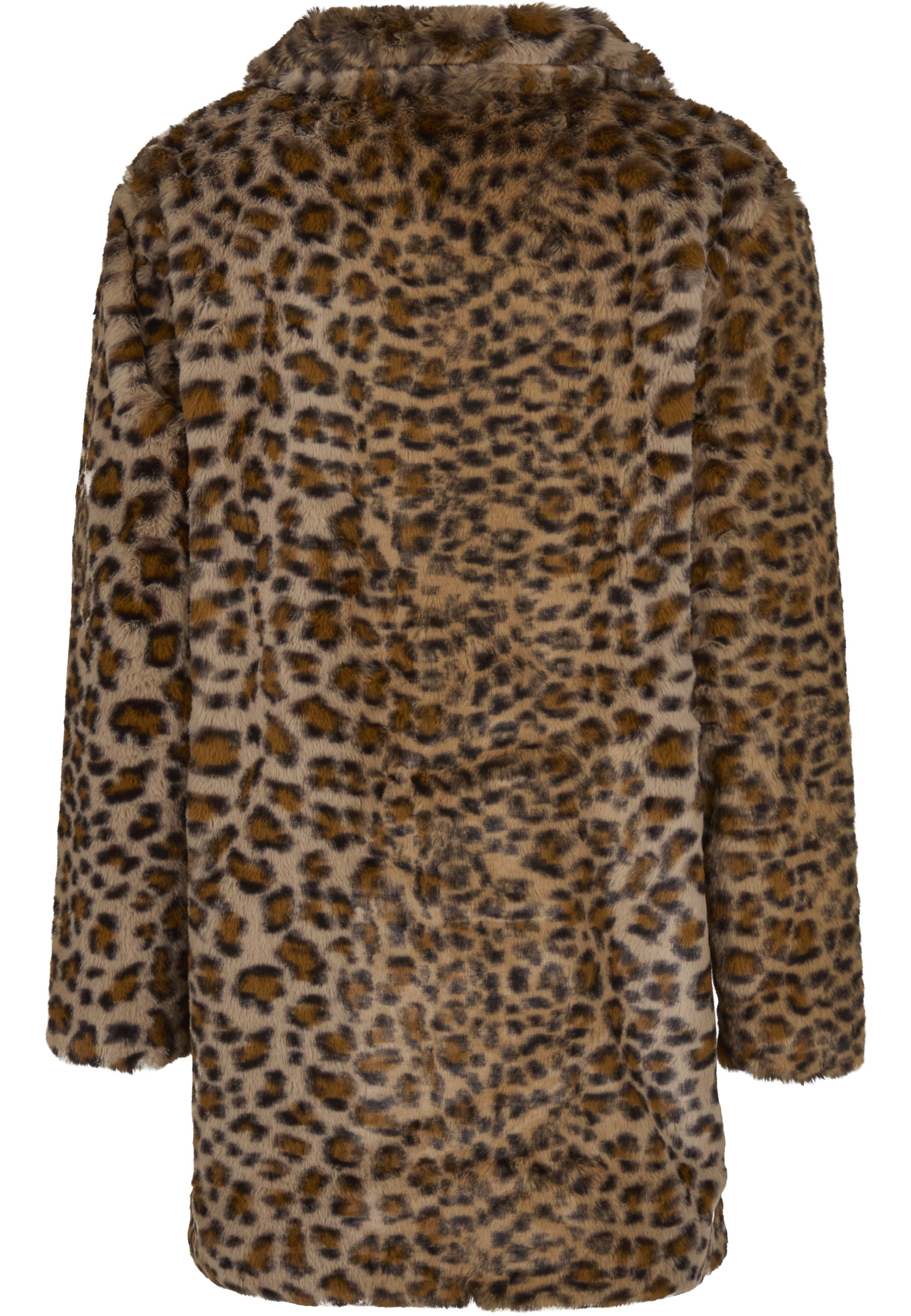 URBAN CLASSICS Winterjacke »Urban Classics Ladies Oversized Faux Fur Leo Coat« 1 Stk. tlg. ohne Kapuze