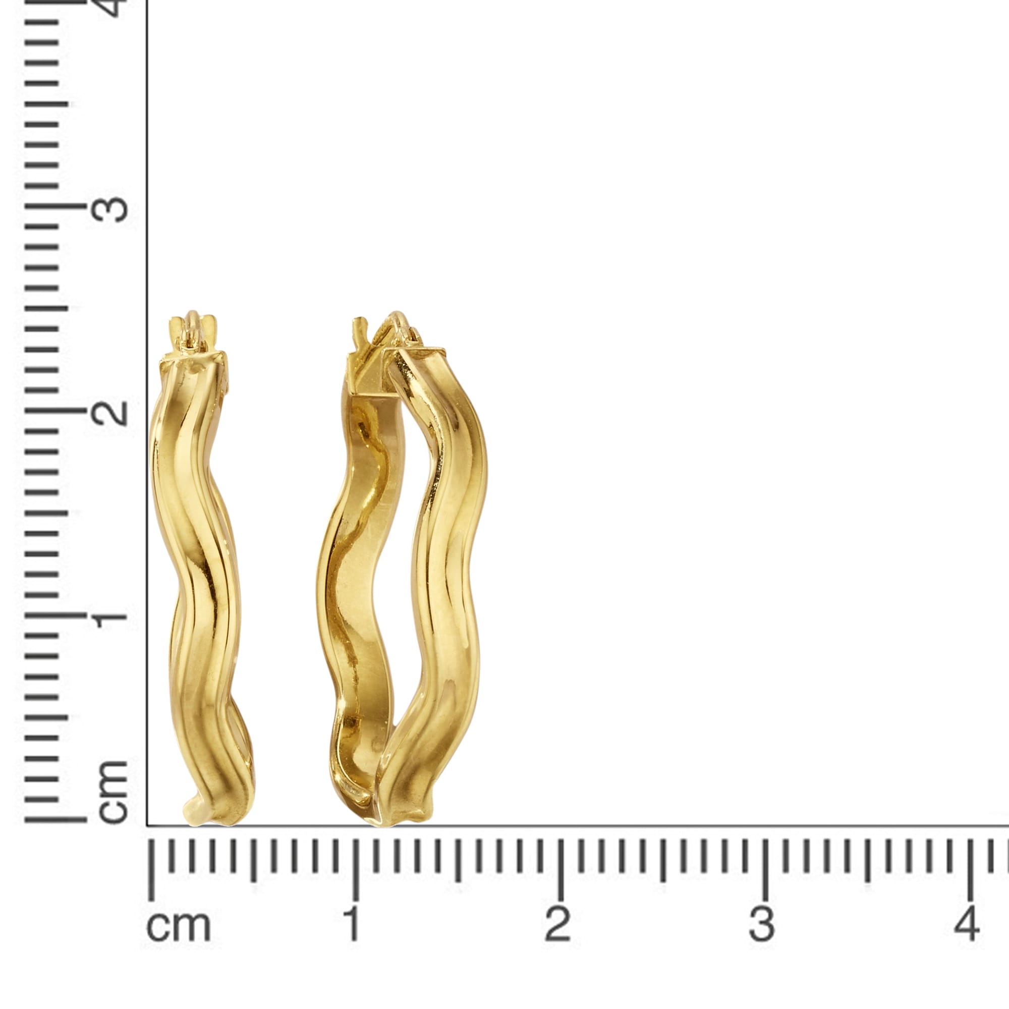 Fascination by Ellen K. Paar Creolen »375/- Gelbgold glanz Wellen«