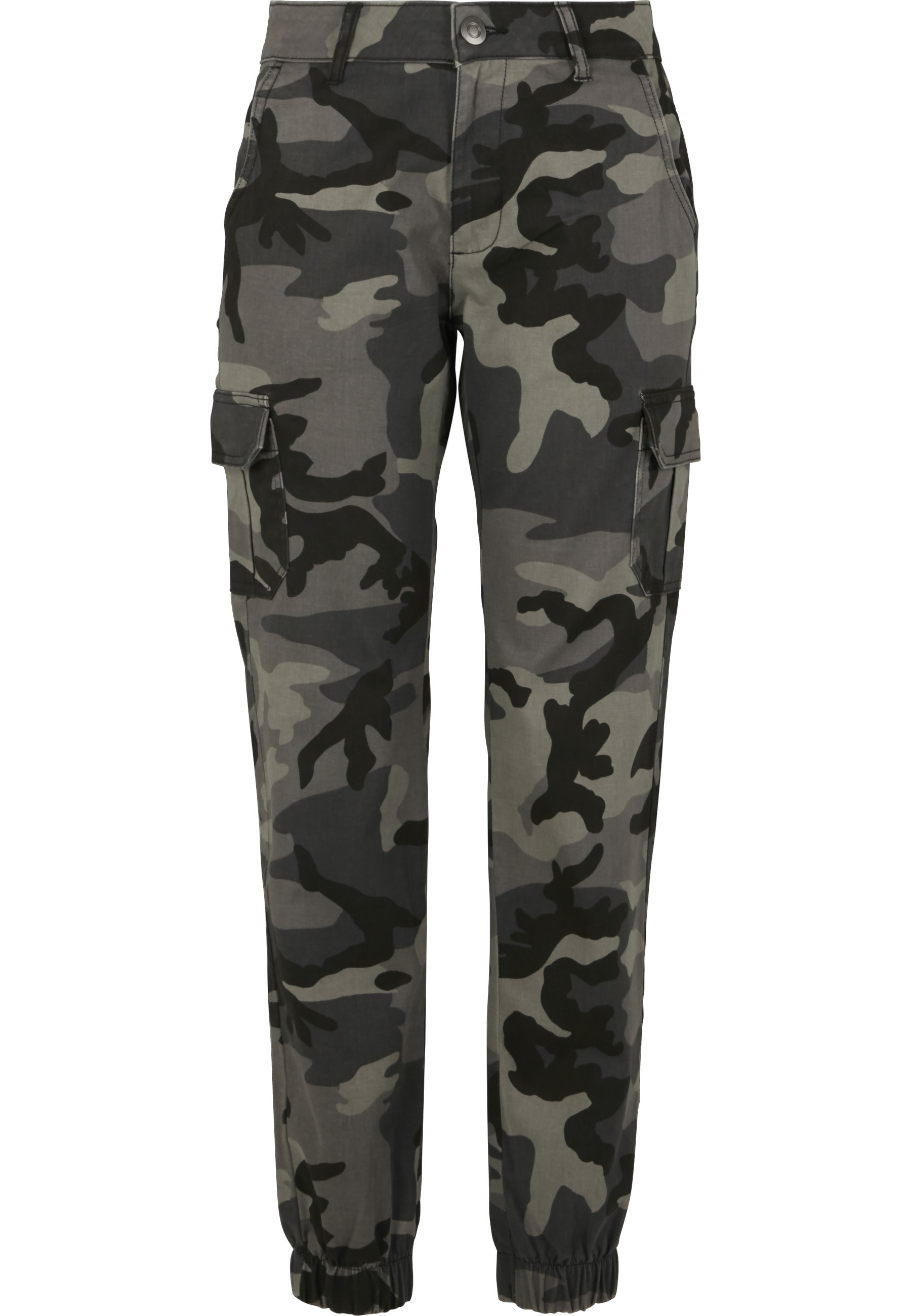 URBAN CLASSICS Cargohose "Urban Classics Damen Ladies High Waist Camo Cargo günstig online kaufen