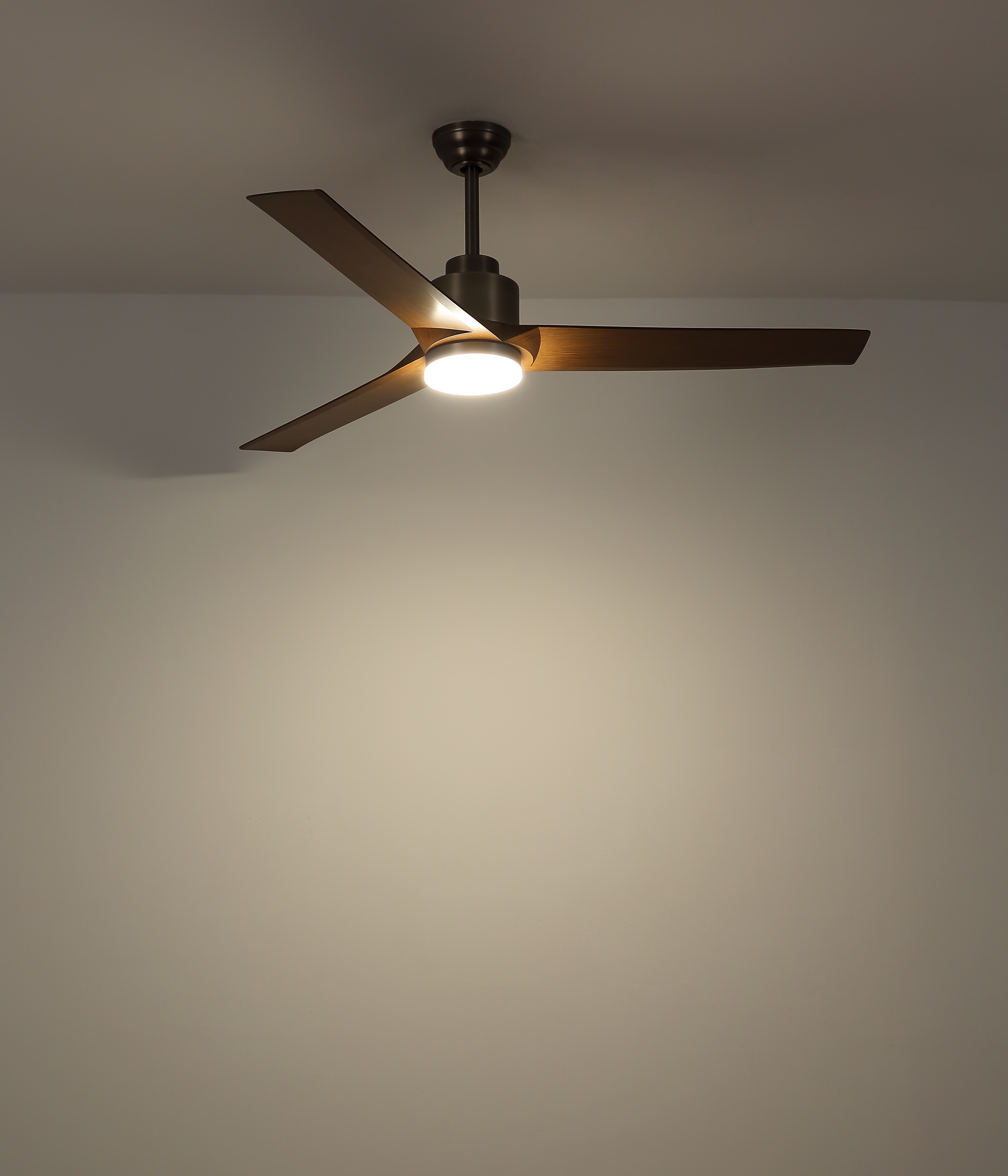 GLOBO LIGHTING Deckenleuchte »MODESTO« LED-Modul 1 Stk. warmweiß - kaltweiß Ventilator holzoptik dunkel kühlen-heizen Wohnzimmer Schlafzimmer