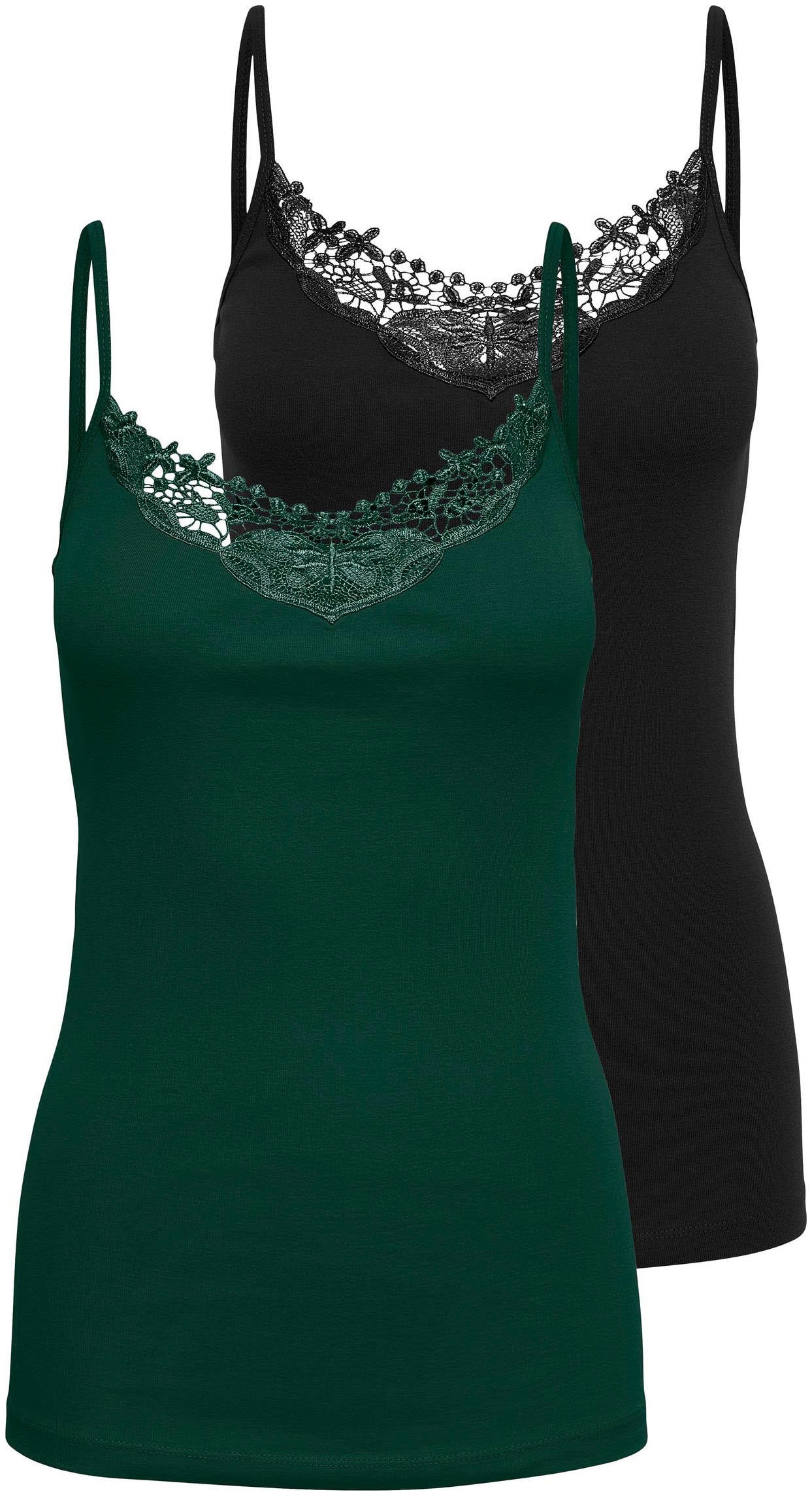 ONLY Spitzentop "ONLKIRA – Doppelpack mit Spitzendetail für feminine Looks" günstig online kaufen