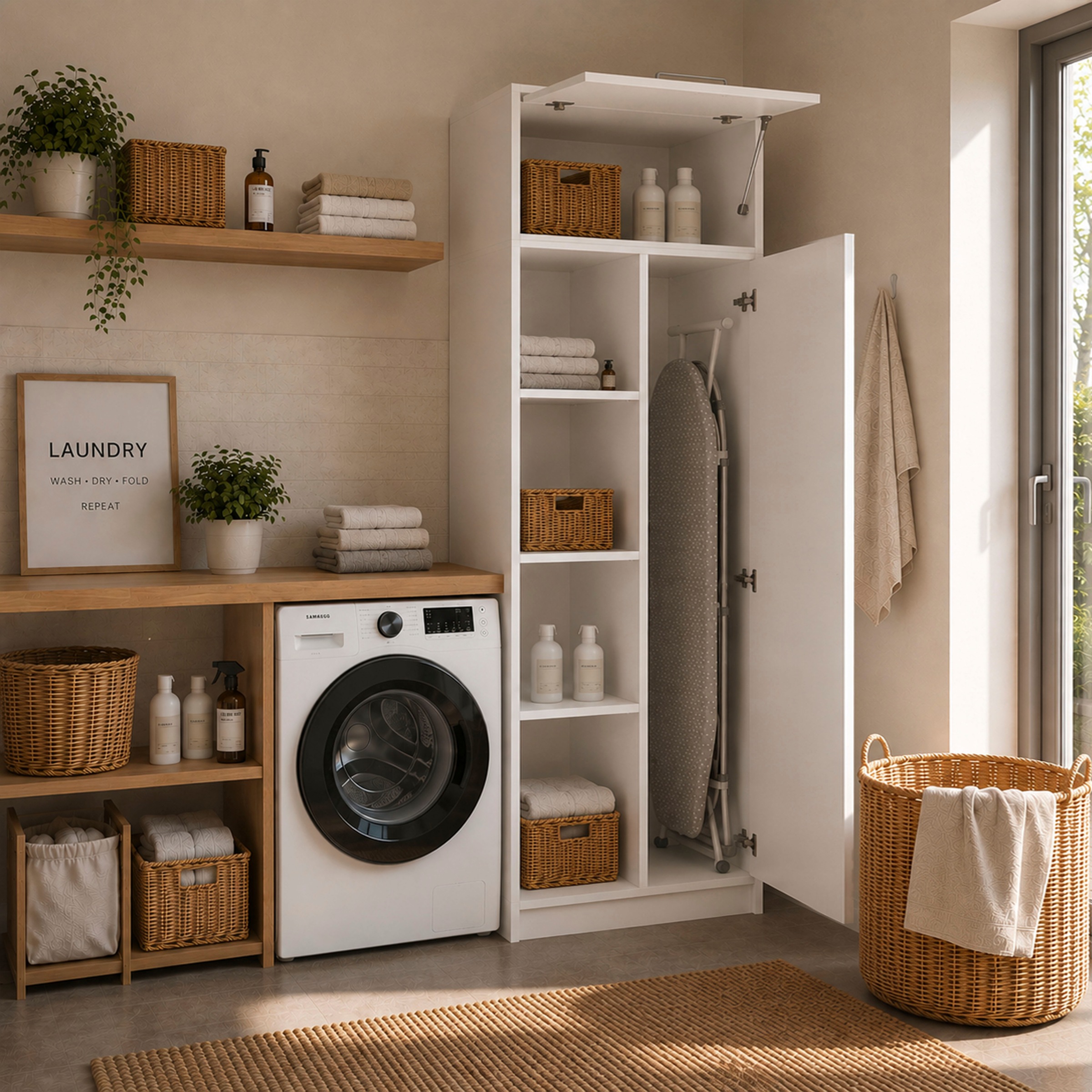 Inter Link Mehrzweckschrank »Norela, 2-tlg. Haushaltsschrank, Besenschrank, 67 x 68 x 208 cm« 1 Stk. tlg. Hauswirtschaftsraum, höhenverstellbare Füße und Einlegeböden
