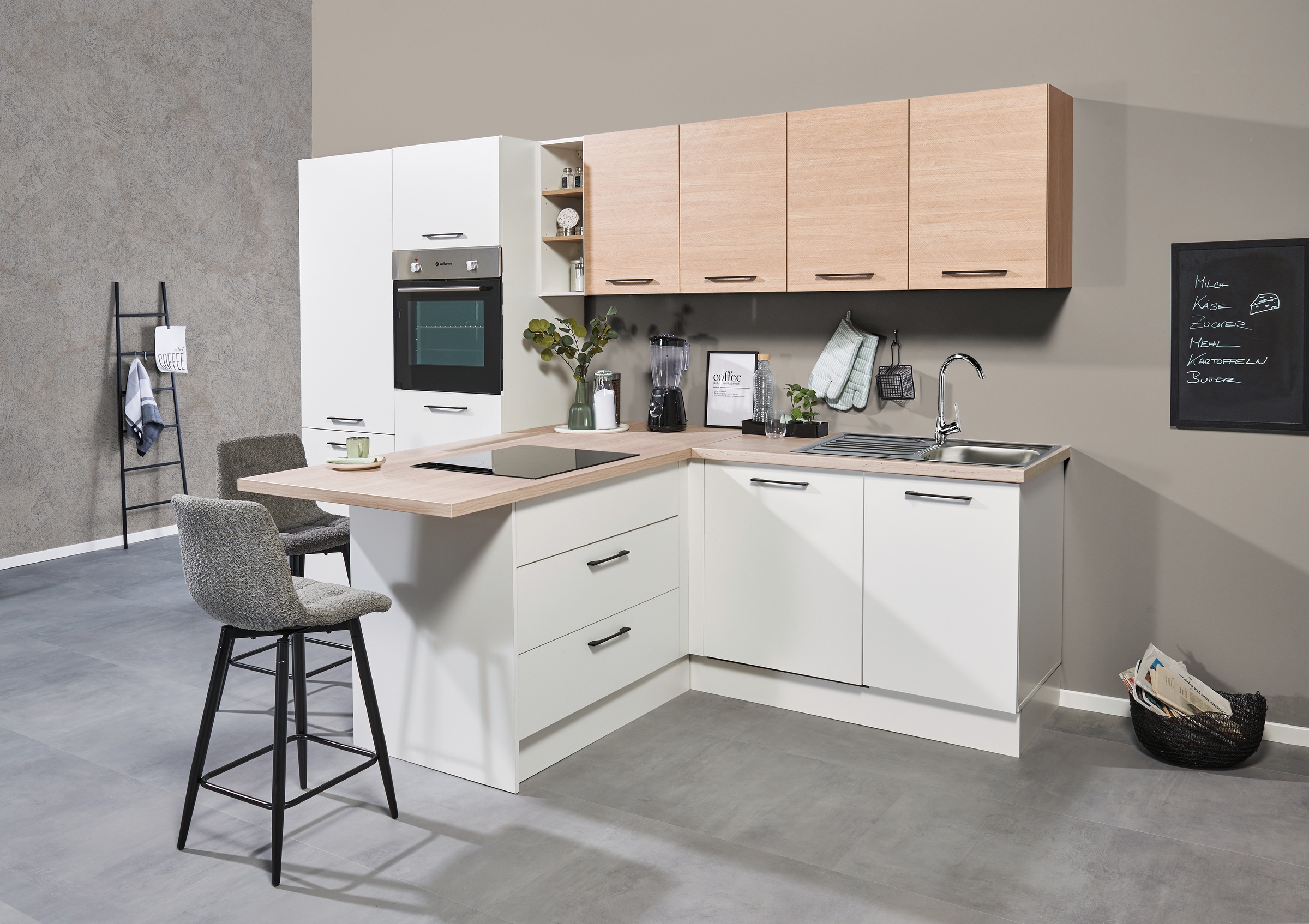 BASIC by Balculina Küchenzeile »Girona B/H/T 325x211x200 cm« Breite 325cm, wahlweise mit E-Geräte, Softclose