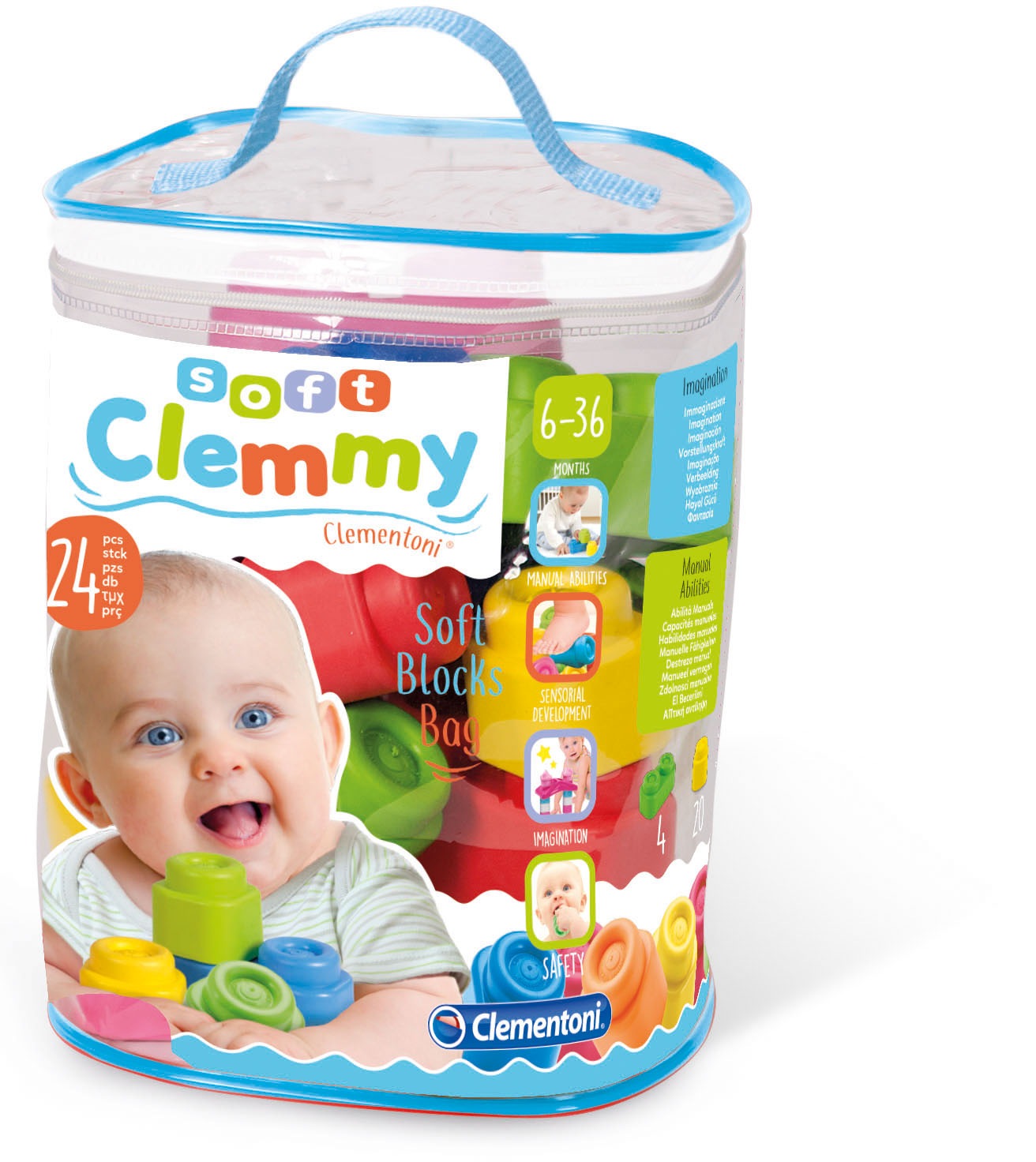 Clementoni® Spielbausteine »Clemmy Soft, Bausteine im Beutel«, (24 St.)
