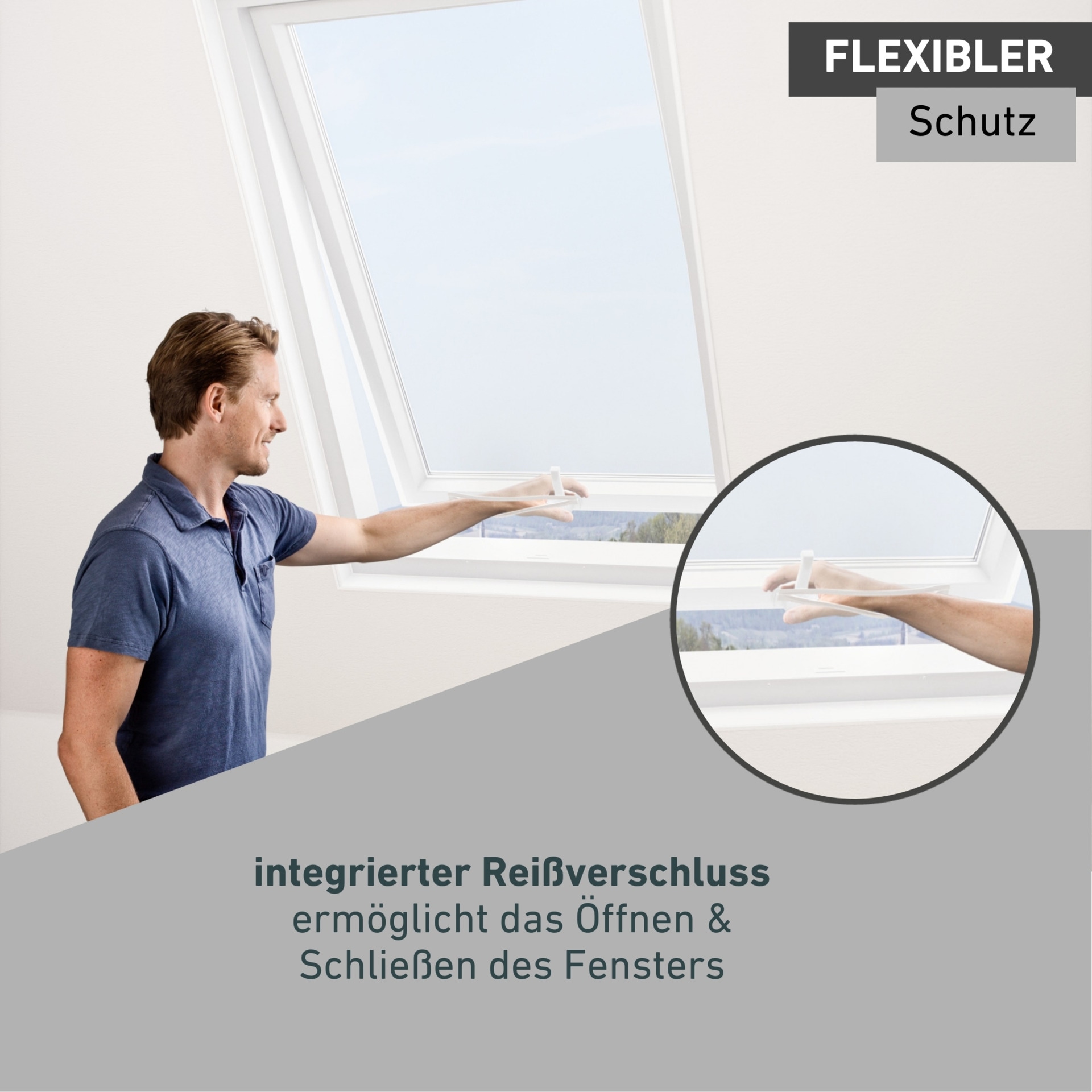 Windhager Moskitonetz »für Dachfenster mit Reißverschluss, Insektenschutz ohne bohren« 1 Stk. tlg. Insektenschutzgitter 130 x 150 cm, erhältlich in anthrazit oder weiß