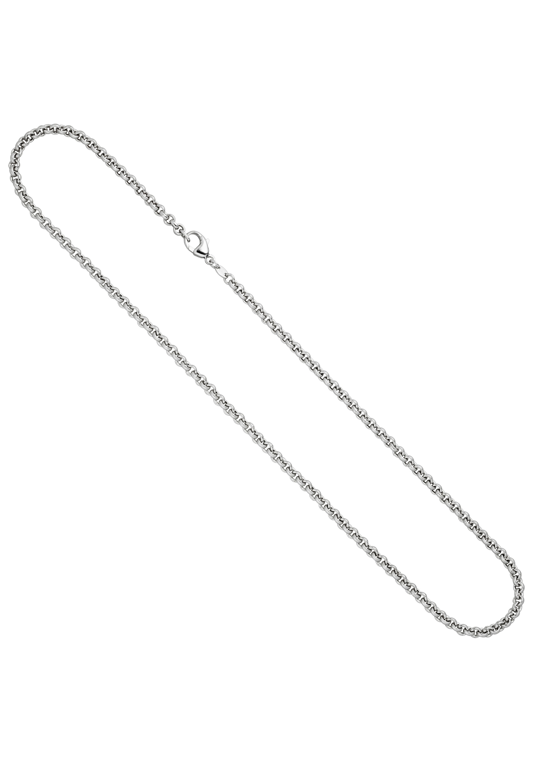 JOBO Goldkette, Erbskette 585 Weißgold 45 cm 3 mm