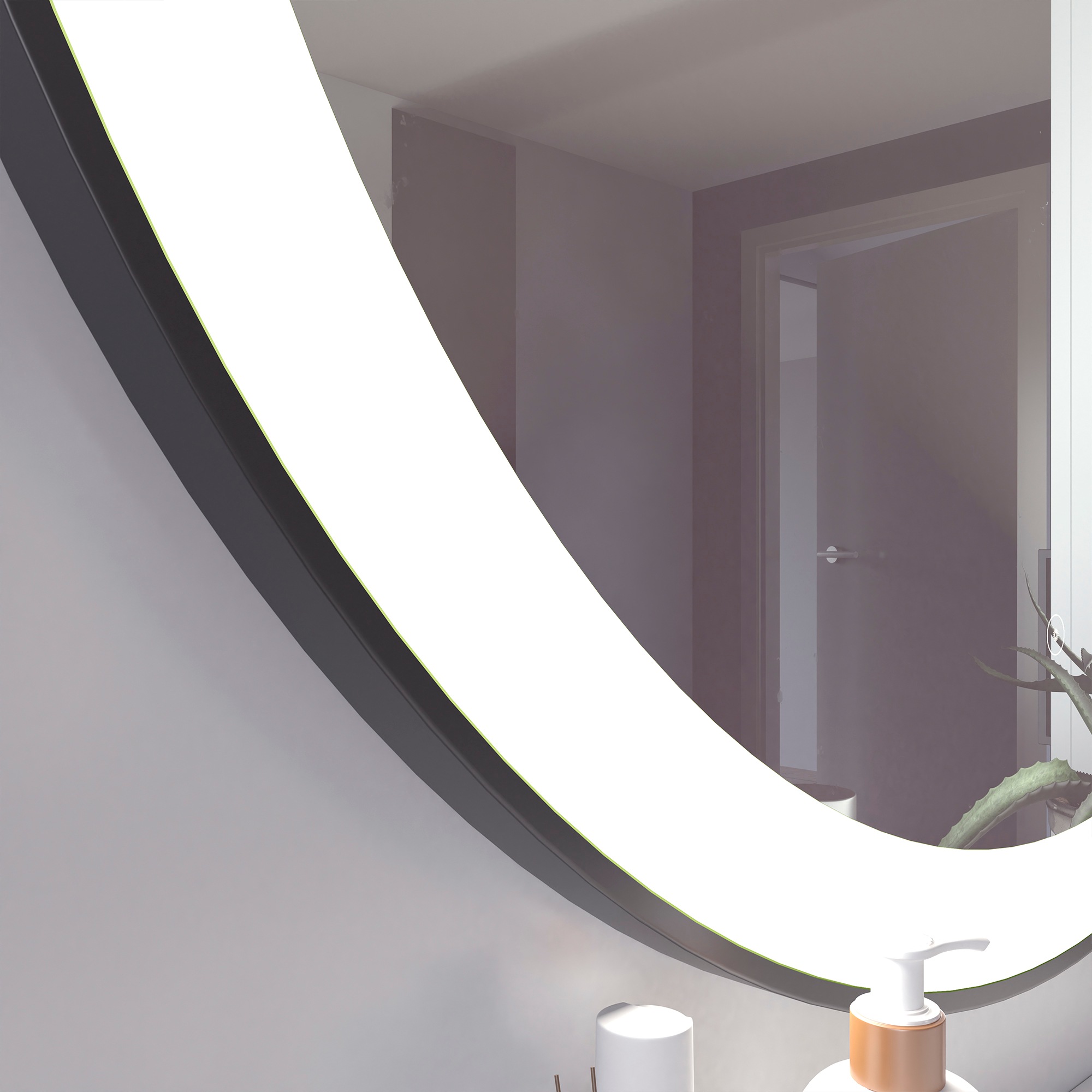 Thumbnail - Loevschall Badspiegel "Libra Rund, Badzimmerspiegel mit LED Beleuchtung" Touchpanel für Lichtsteuerung, Dimmbar Spiegel,...