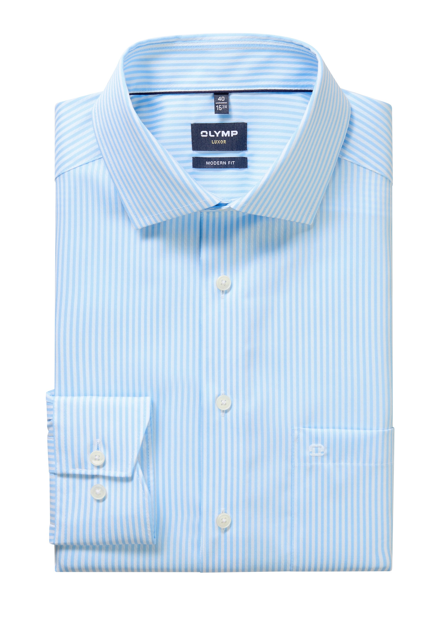 OLYMP Luxor Modern Fit Herrenhemd Blau 39 3