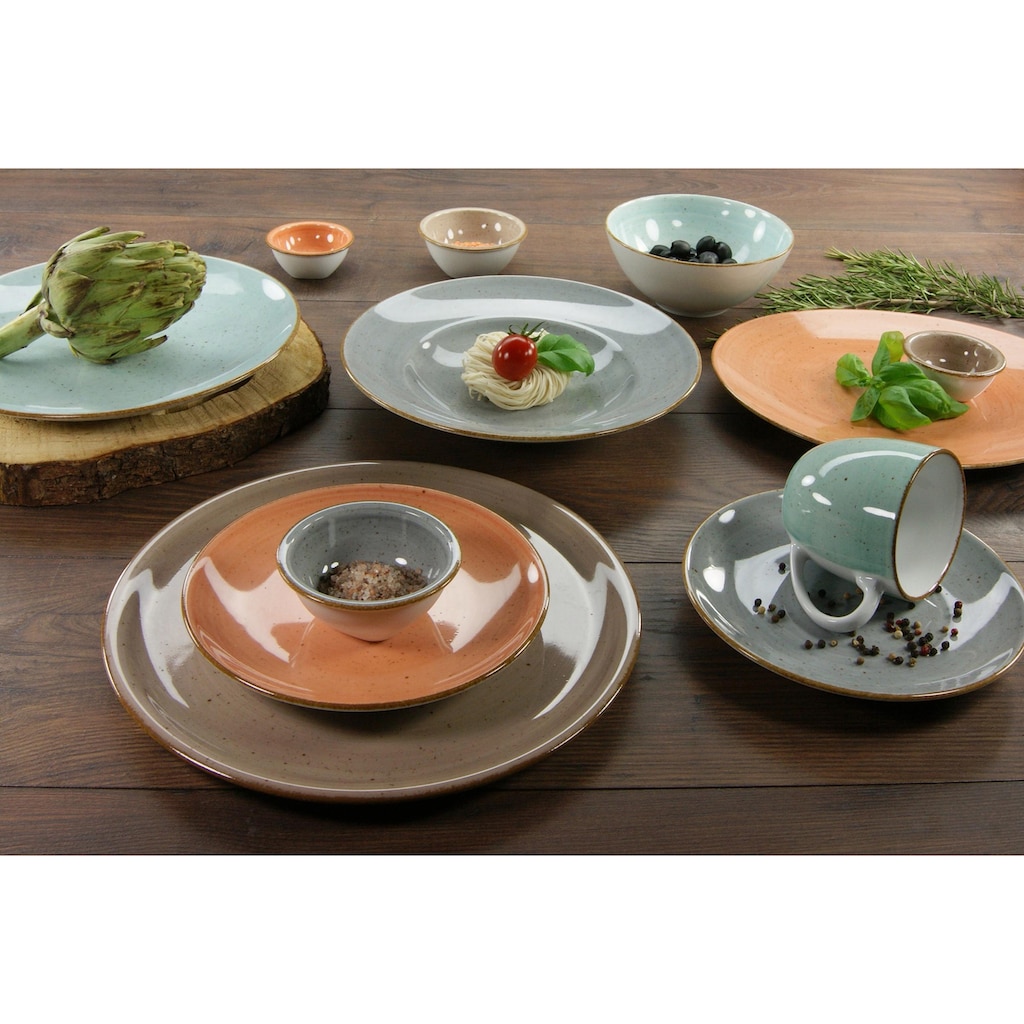 CreaTable Kombiservice »Geschirr-Set VINTAGE NATURE«, (Set, 16 tlg., Kaffeeservice und Tafelservice im Set, für 4 Personen)