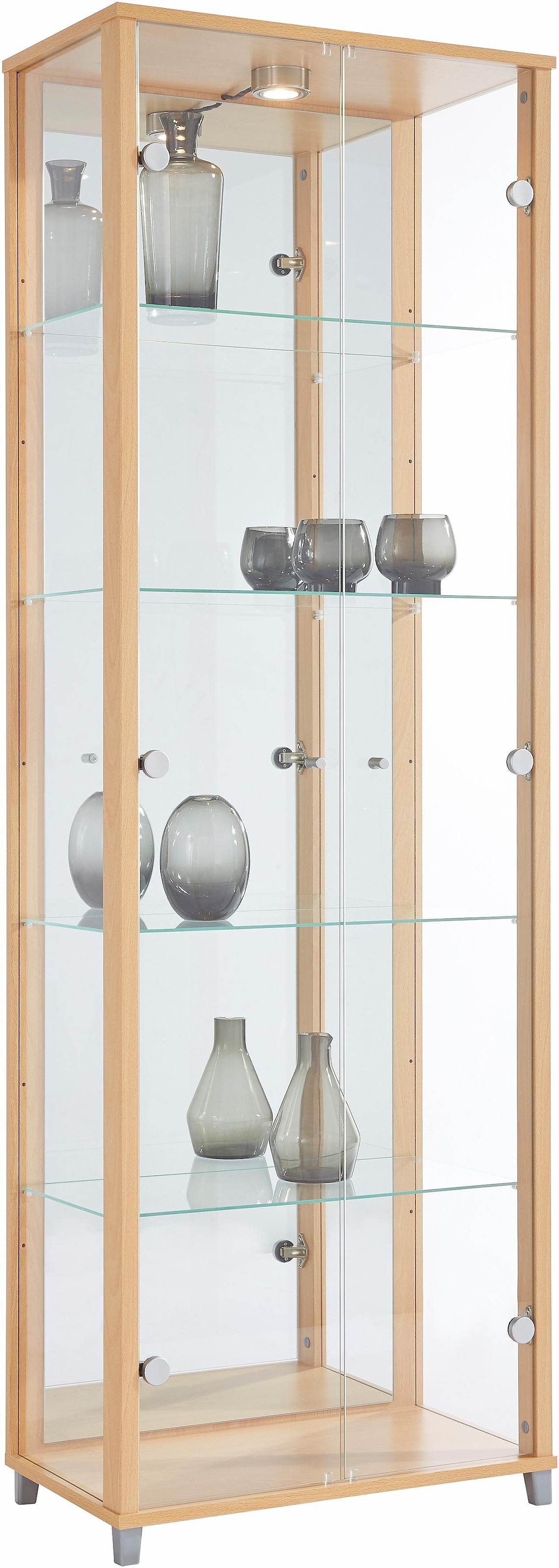 fif möbel Vitrine "OPTIMA", Standvitrine/Glasvitrine 2x Glastür,perfekt für Sammler,Sammlervitrine