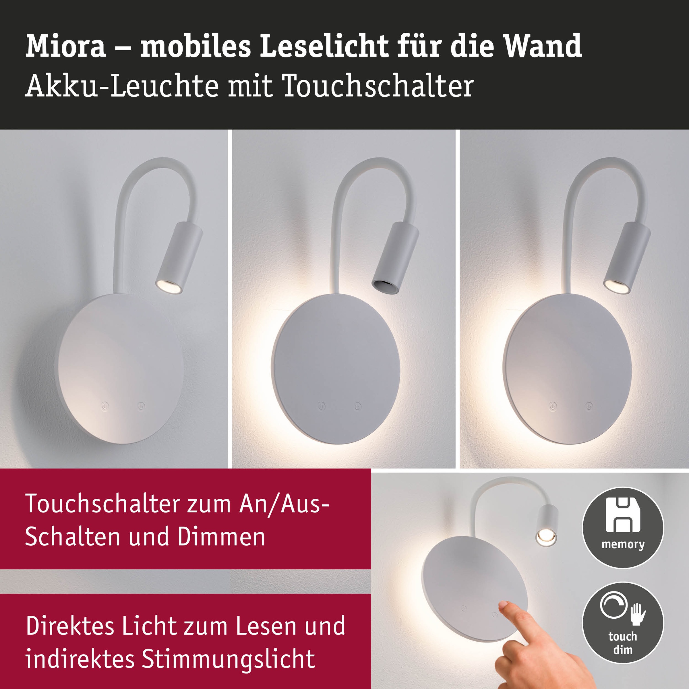 Paulmann LED Wandleuchte »Miora 1,3W« LED-Modul 1 Stk. Dimmbar