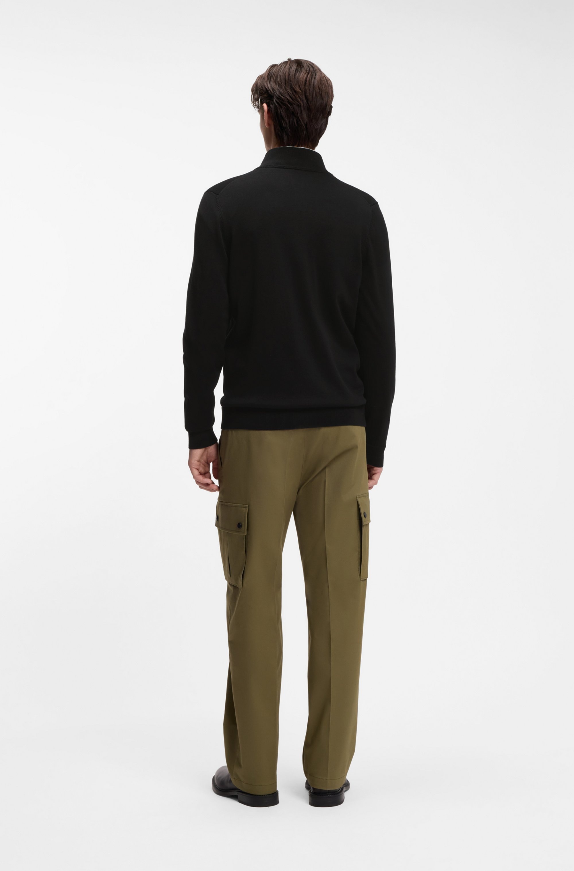 HUGO Strickjacke »San Jacomo-C« Stehkragen, Slim Fit, Feinstrick aus Baumwolle