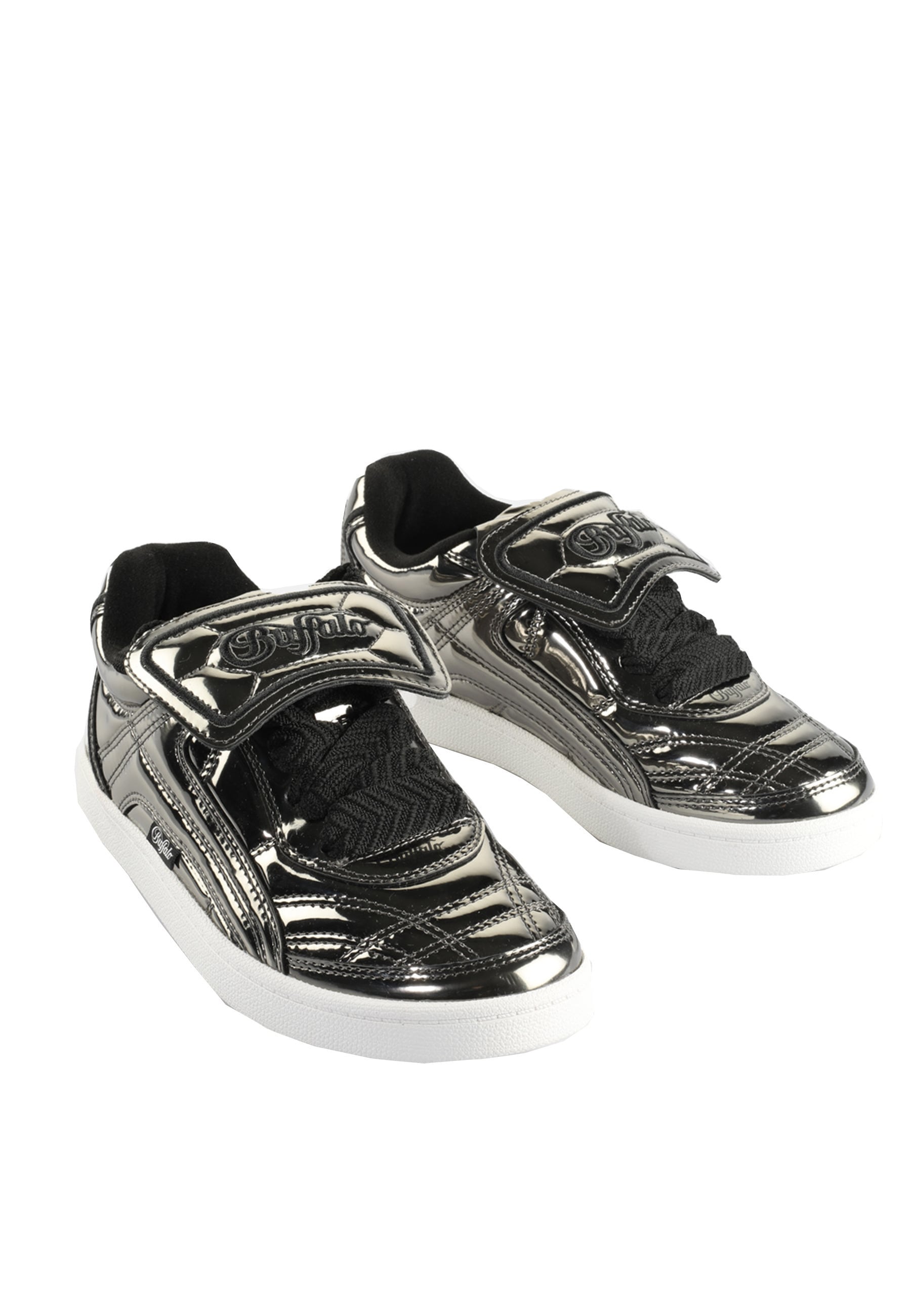 BUFFALO Damen Trainingsschuh "Buffalo Liberty Soccer Vegan Patent", Gr. 37pewter, Polyurethan, Schuhe