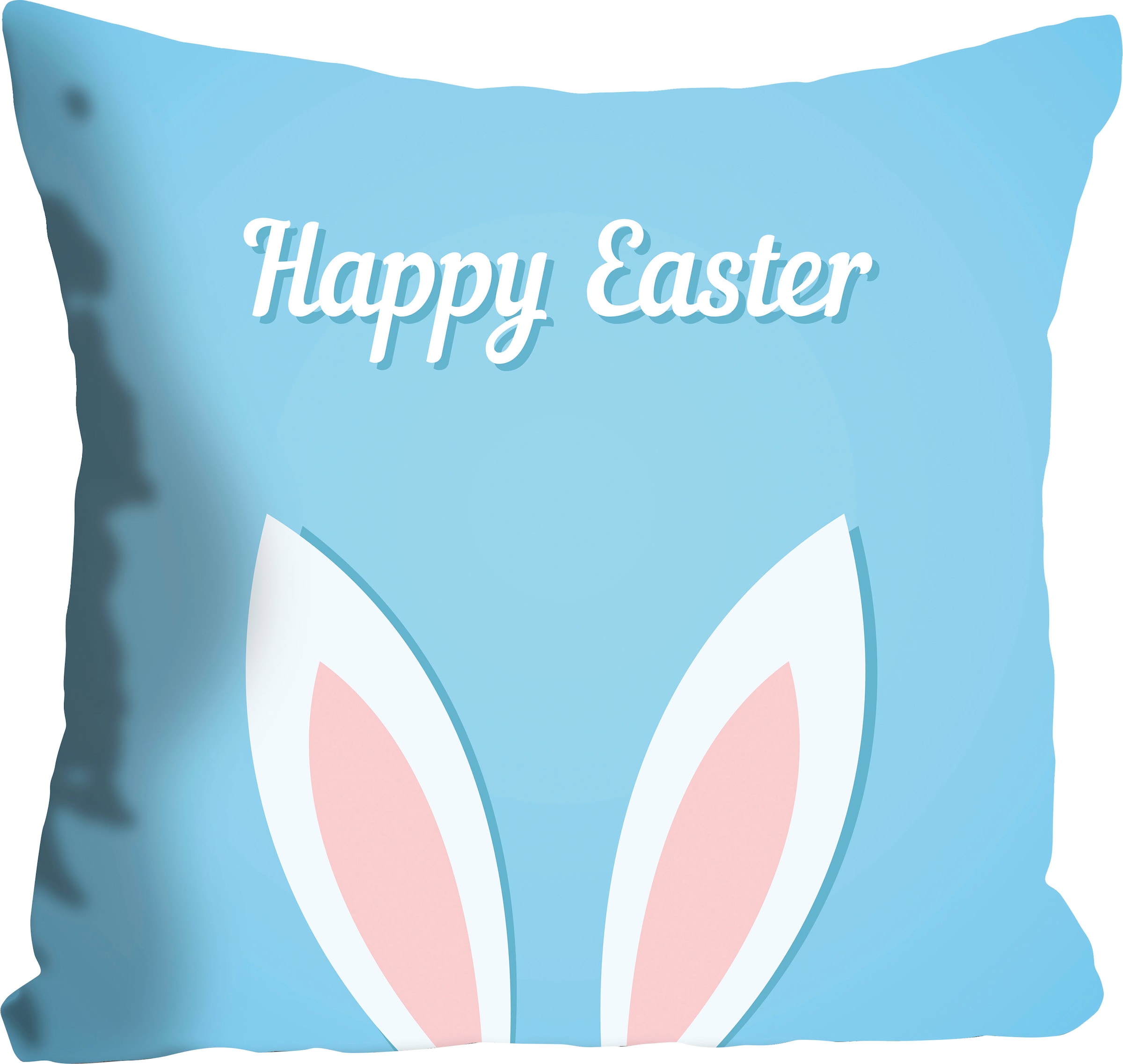 Dekokissen »Happy Easter blue«, mit einem österlichen Schriftzug, Kissenhülle ohne...