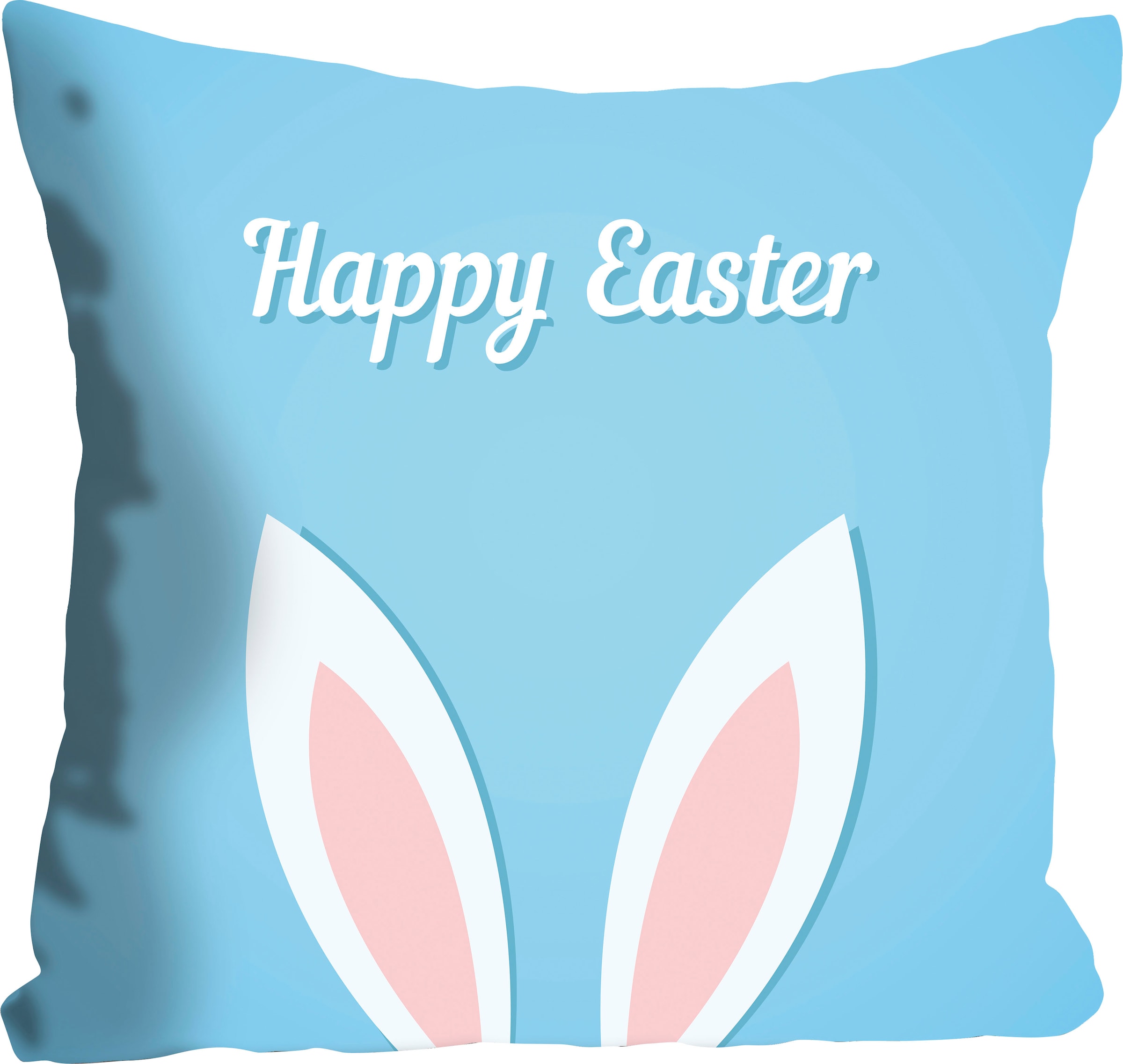 queence Dekokissen "Happy Easter blue" mit einem österlichen Schriftzug günstig online kaufen