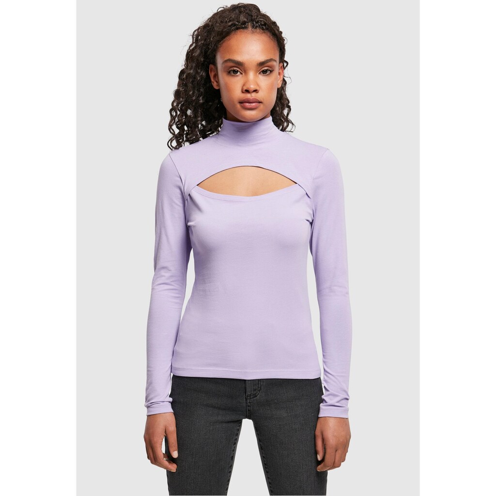 URBAN CLASSICS Langarmshirt »Urban Classics Damen Ladies Cut-Out Turtleneck Longsleeve«, (1 tlg.)