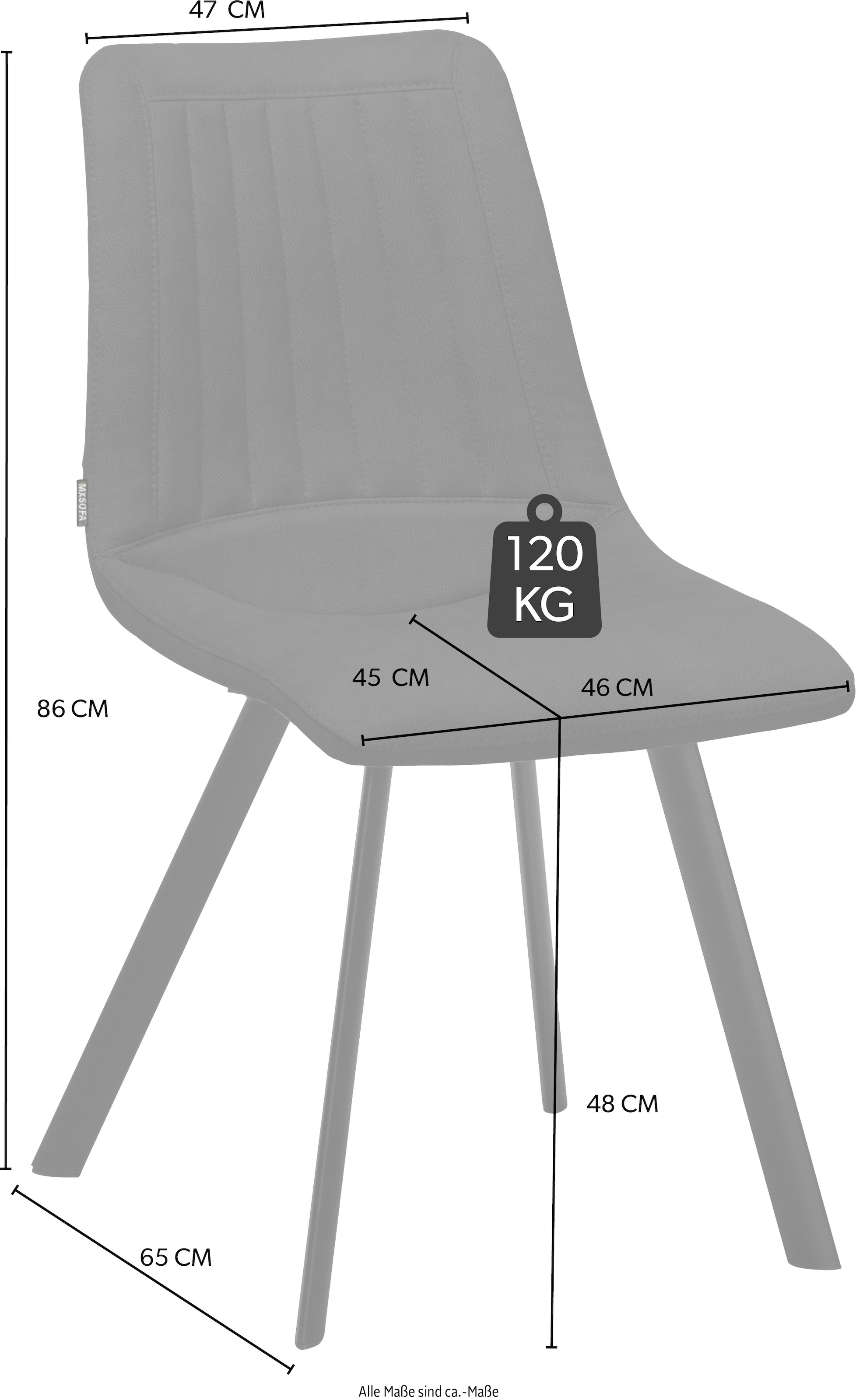 OMG Design Esszimmerstuhl »Pluto«, (Set), 2 St., Stoff, pflegeleichte Microfaser, Lederoptik