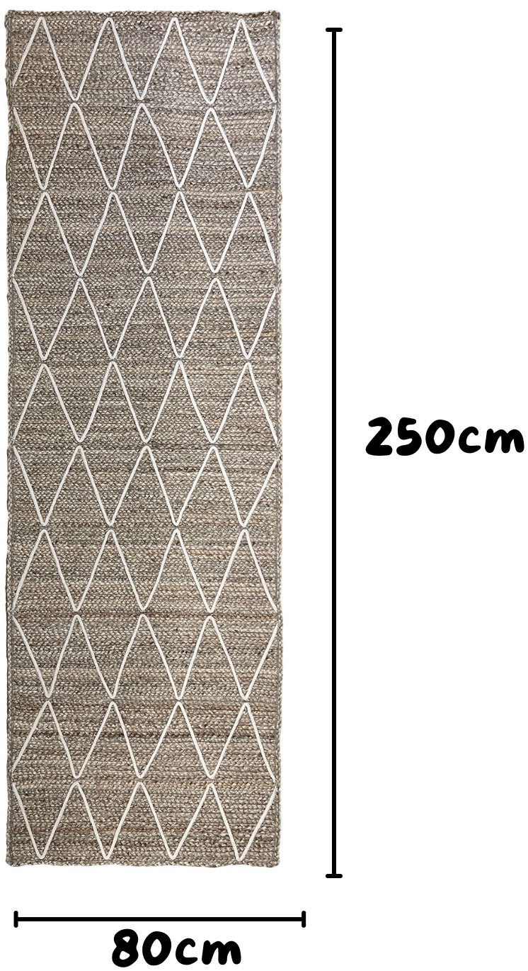 Myflair Möbel & Accessoires Teppich »Juna Essence«, rechteckig, 10 mm Höhe, Juteteppich, handgeflochten, meliert, Rauten Muster, auch als Läufer