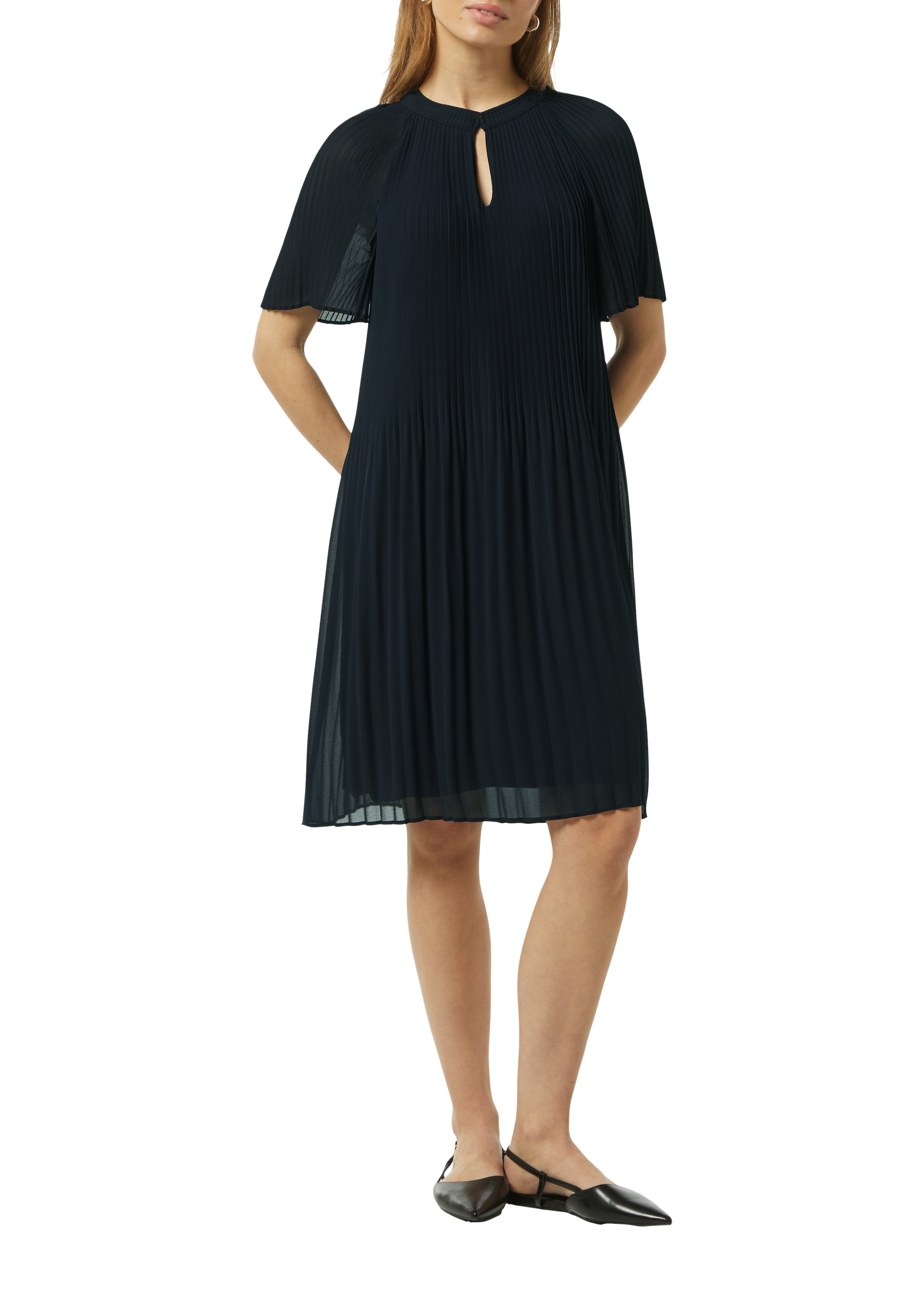 Comma Midikleid Ohne Taschen aus Chiffon, mit Plissee-Falten günstig online kaufen