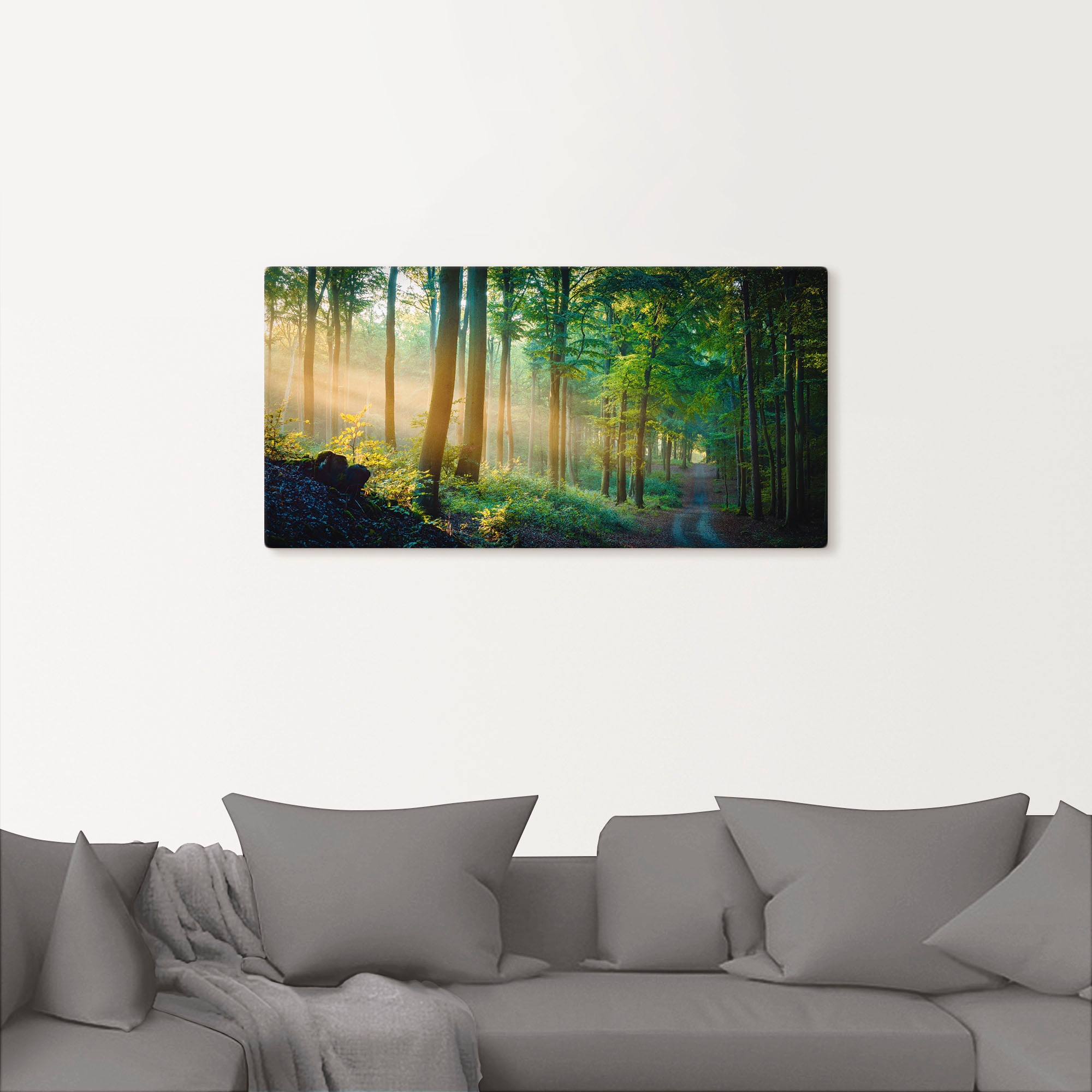 Artland Wandbild »Herbstmorgen im Wald«, Waldbilder, (1 St.), als Alubild, Outdoorbild, Leinwandbild, Poster in verschied. Größen