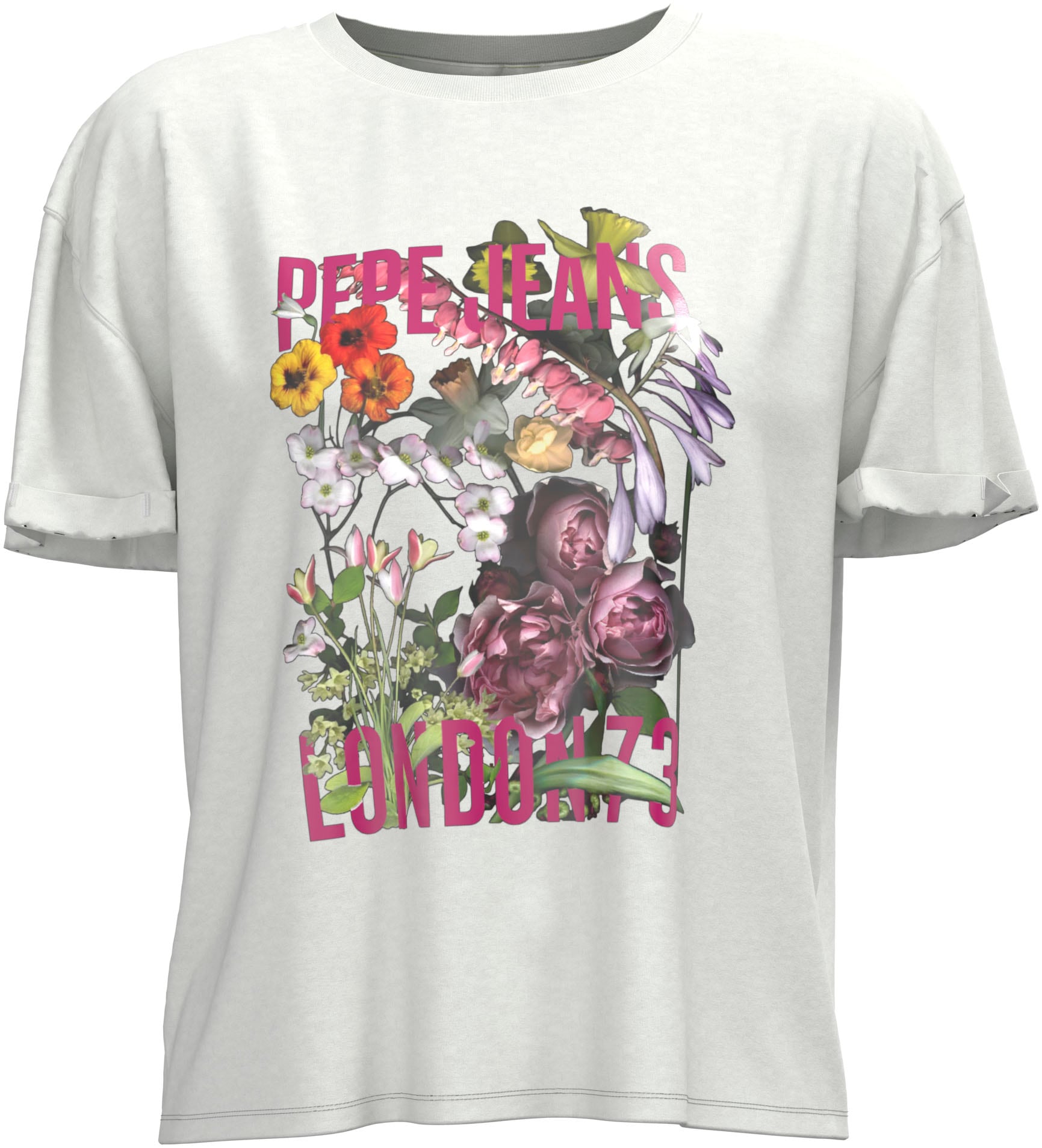 tollem Frontprint BAUR für Jeans bestellen T-Shirt, Passform Pepe in markentypischem und oversized | mit